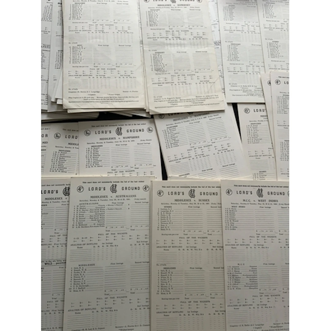 Middlesex Cricket Scorecards + Other Sports Programmes: Lord...