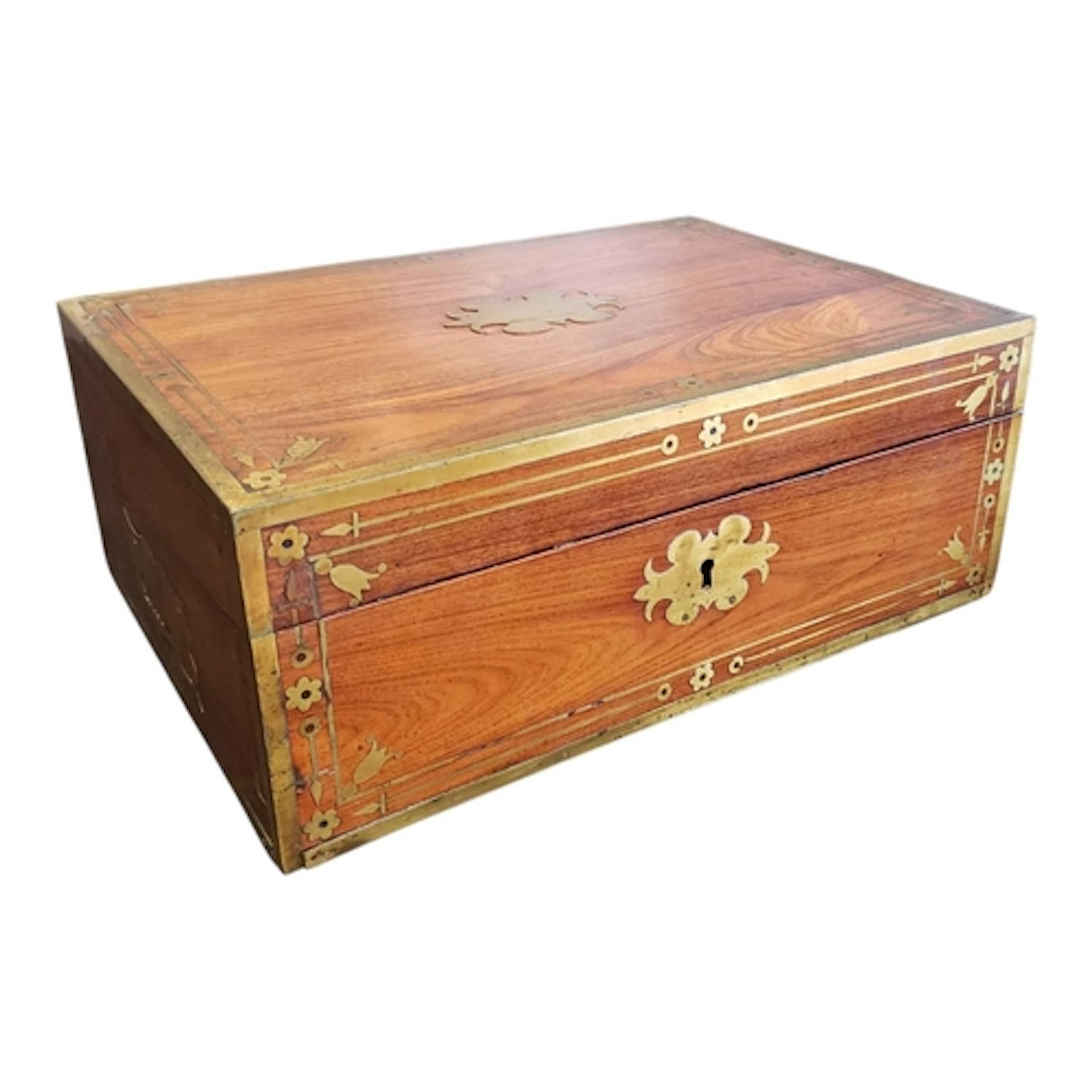 A 19th century Victorian mahogany brass bound writing slope....