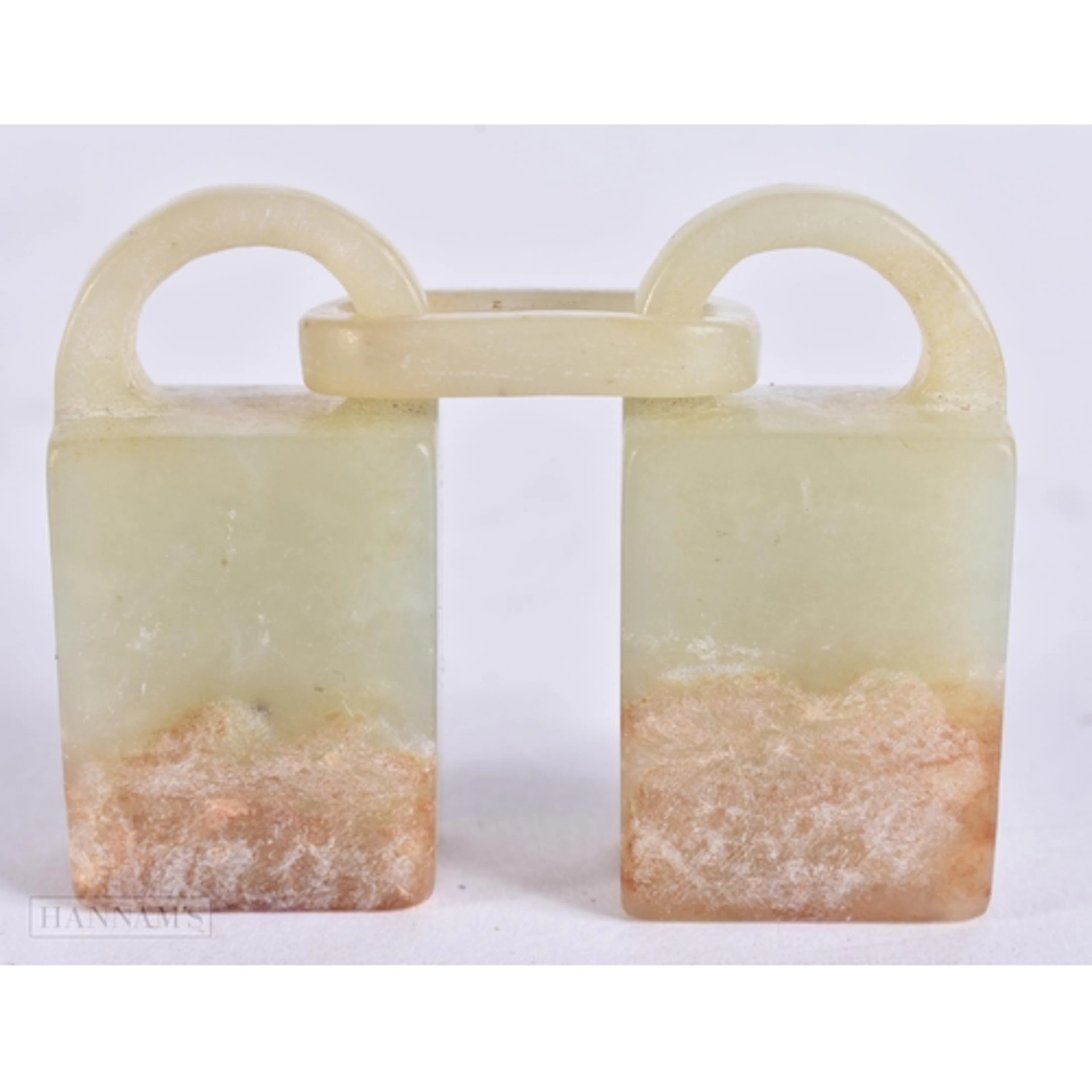AN EARLY 20TH CENTURY CHINESE JADE DOUBLE SEAL Late Qing/Rep...