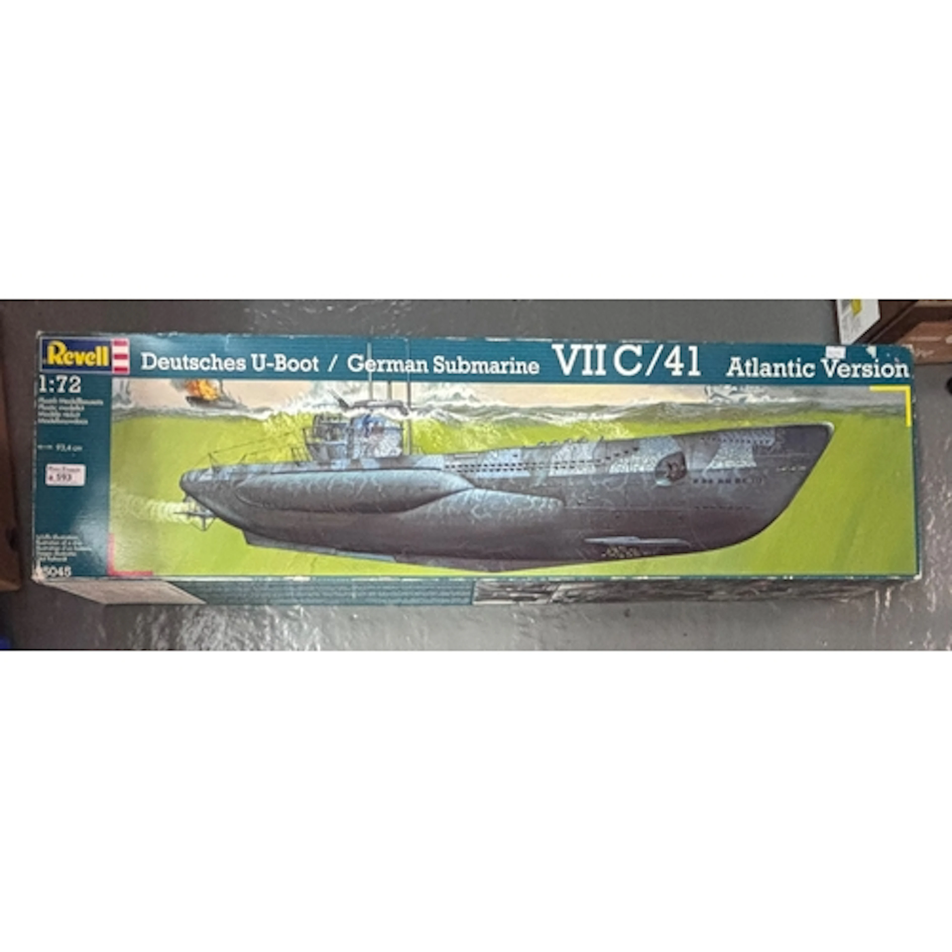 Revell 1:72 scale model kit of a German Submarine VII C/41 A...