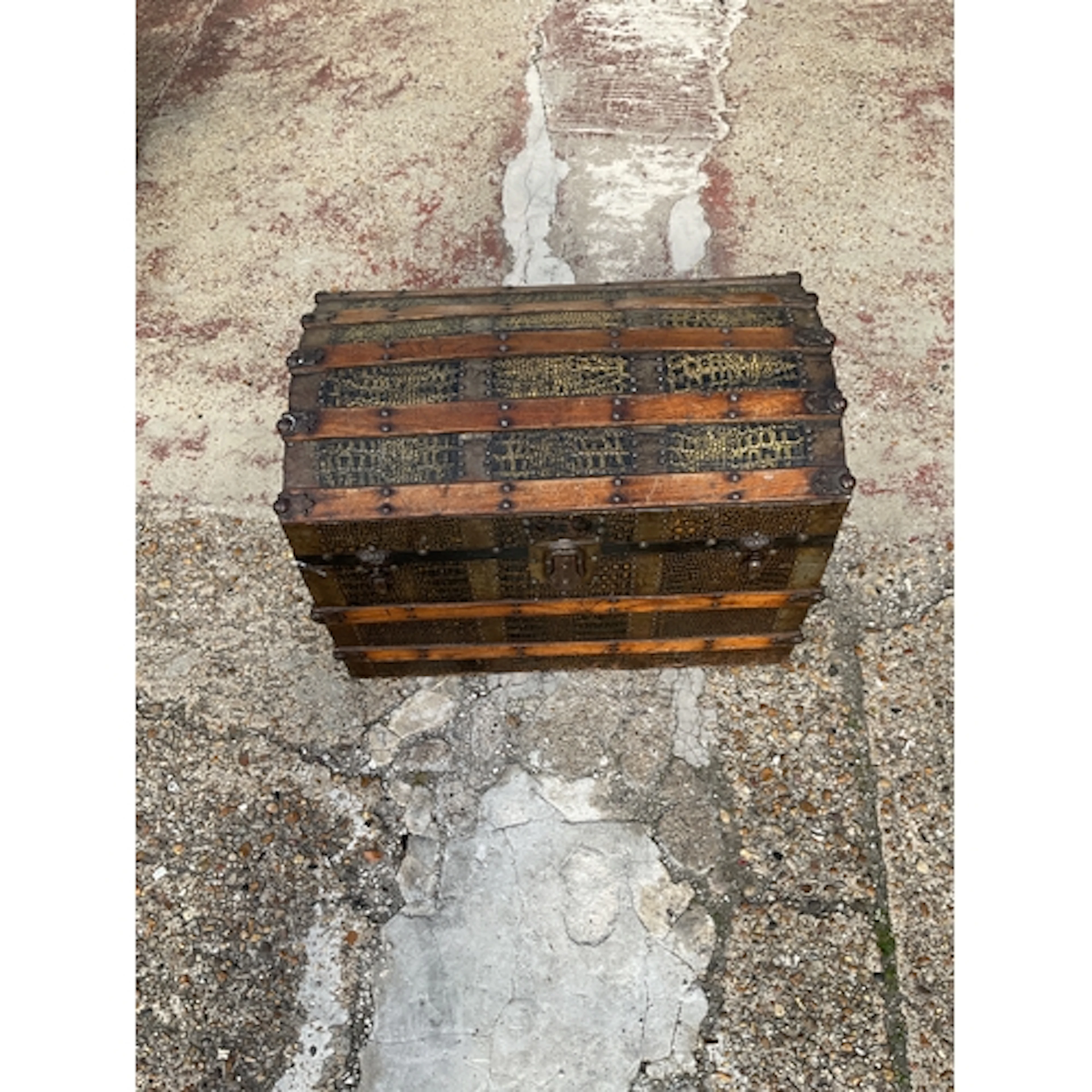 Vintage faux crocodile skin chest trunk.