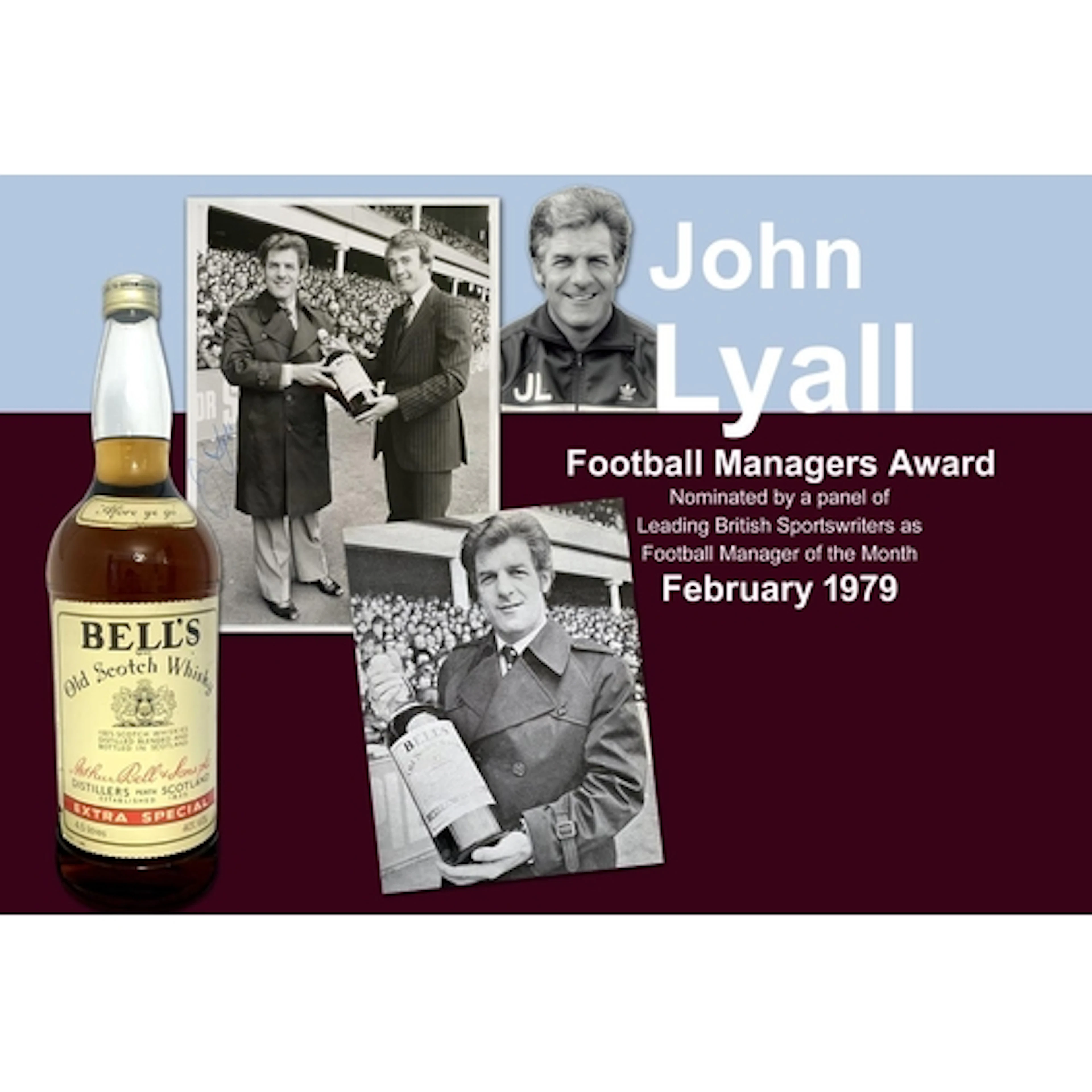 John Lyalls West Ham 1979 Bells Scotch Whisky Football Award...