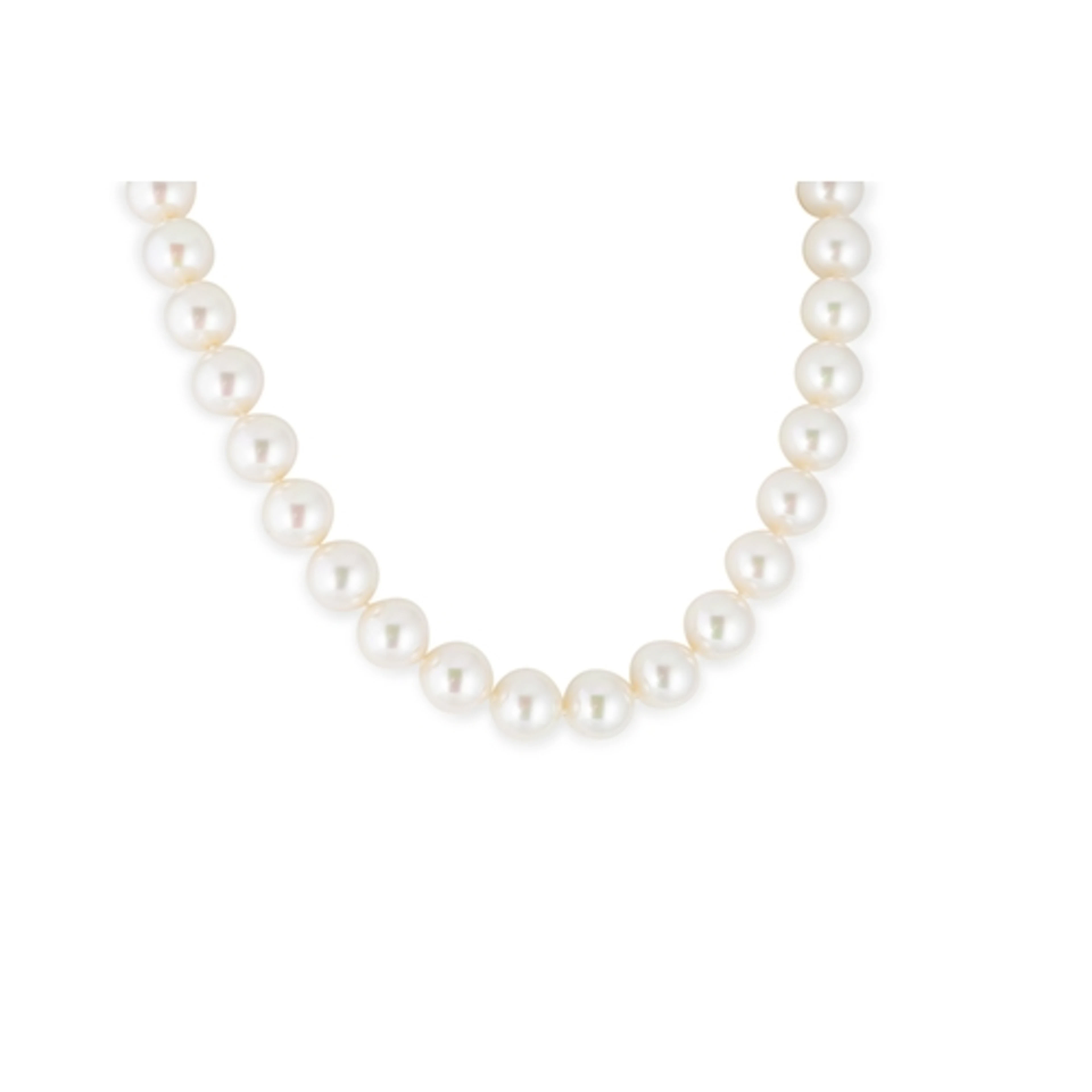 A STRING OF 'MAJORICA' PEARLS, gilt over a sterling silver c...