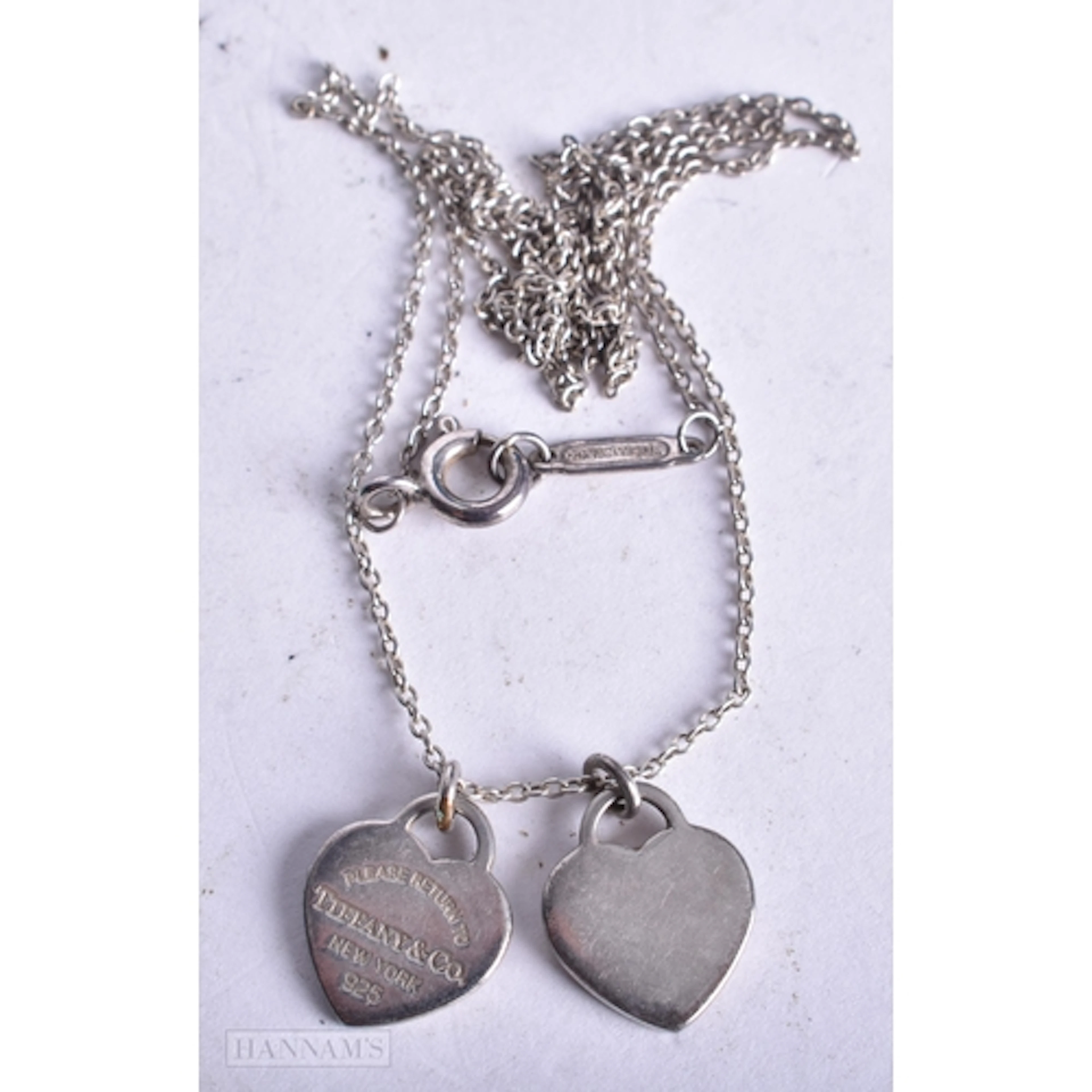 Tiffany & Co Sterling Silver Heart Pendant Necklace w/ Box (...