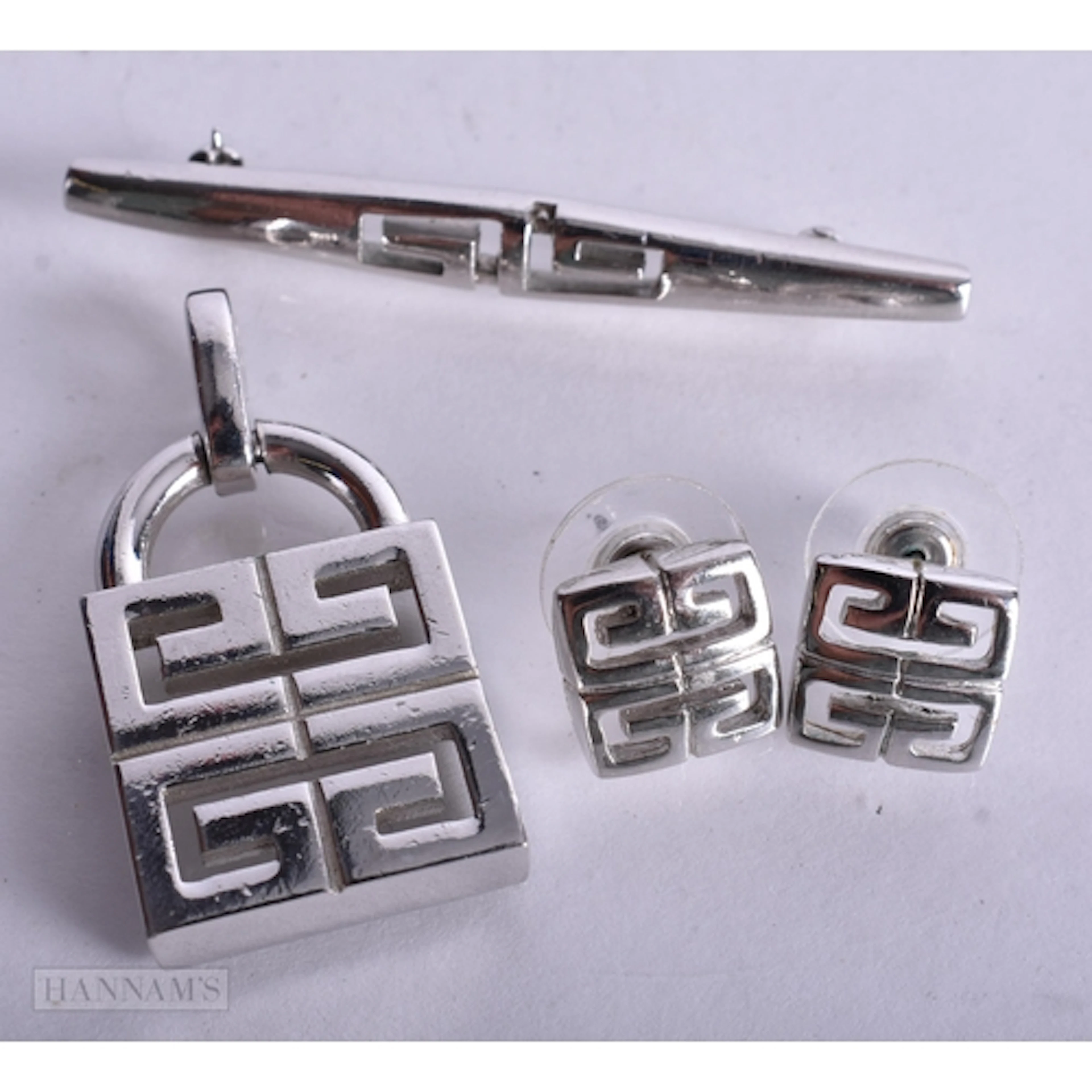Collection of Givenchy Silver Tone Jewellery inc. Brooch, Ea...