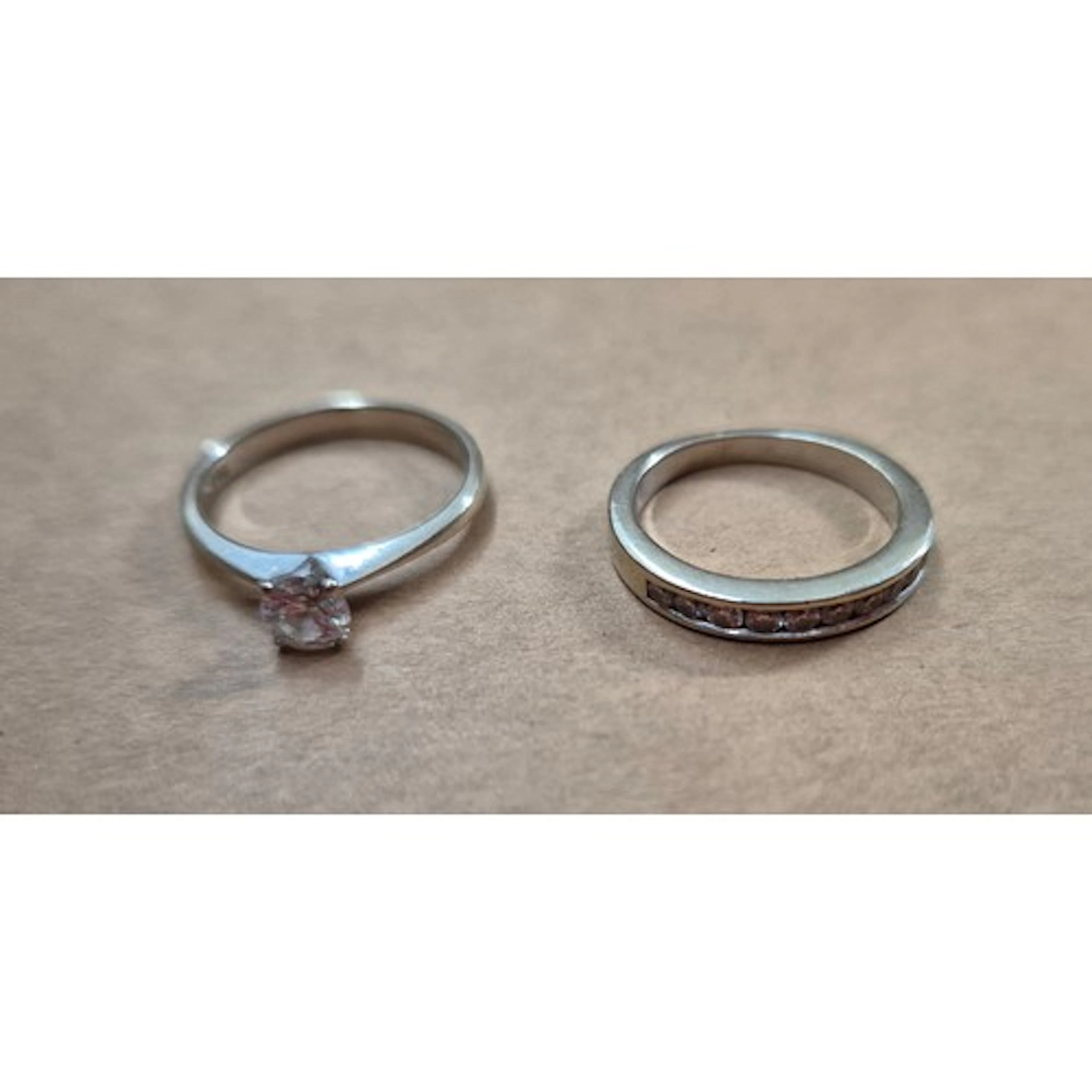 Two diamond rings; one single stone diamond solitaire, the r...
