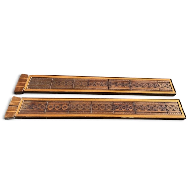 A PAIR OF ISLAMIC PERSIAN CARVED WOODEN PANELS, PERSIA 18TH-...