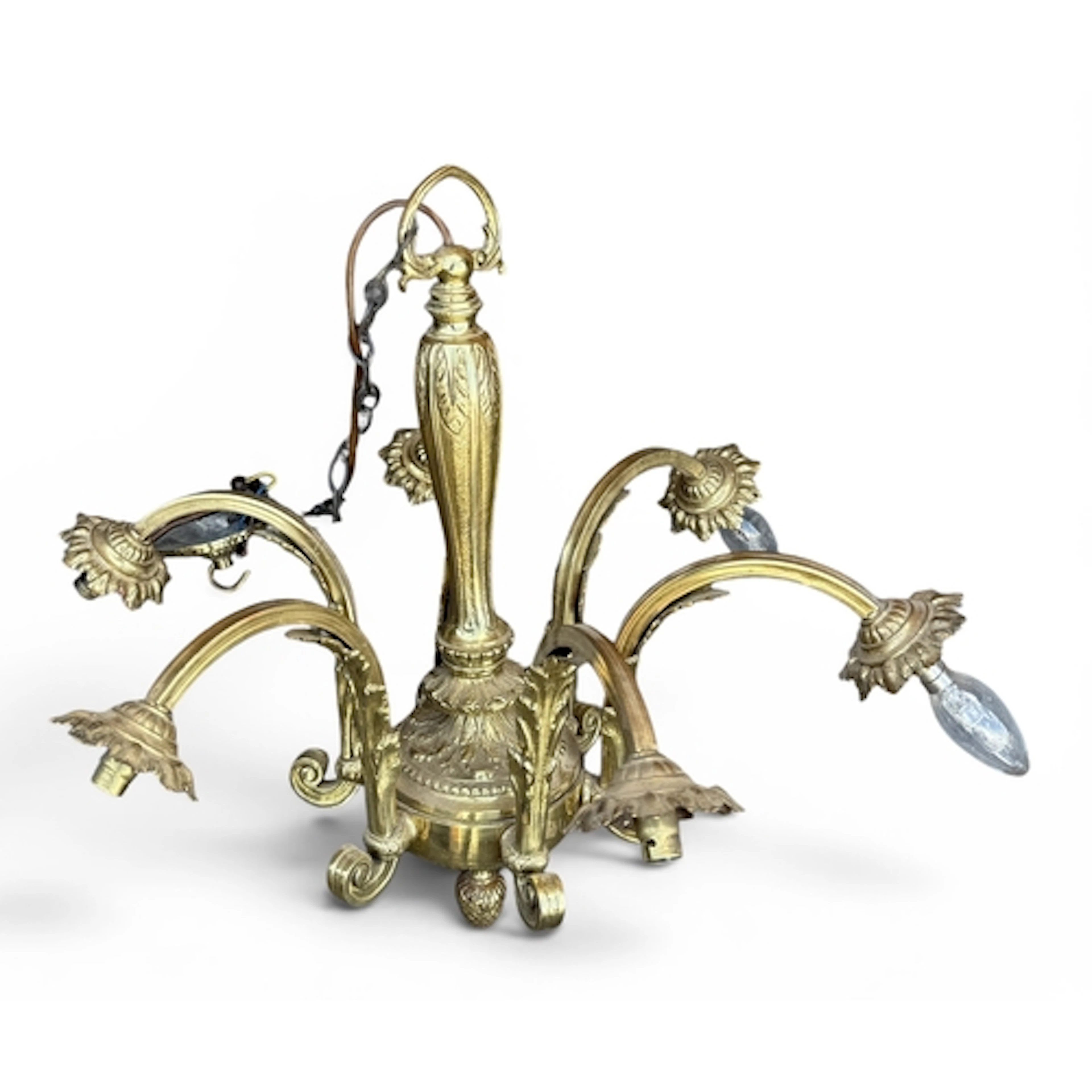 A BRONZE CHANDELIER 57 x 55 cm