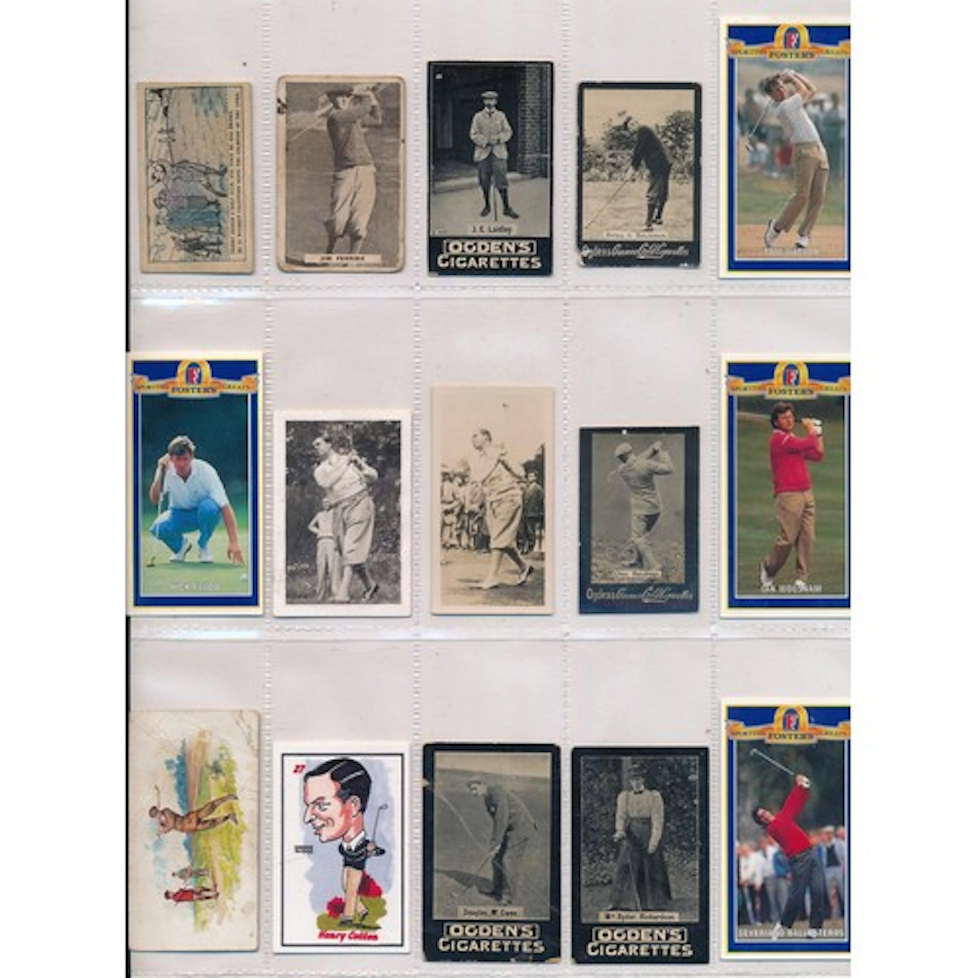 Vintage golf trade & tobacco cards, including Walter Hagen (...