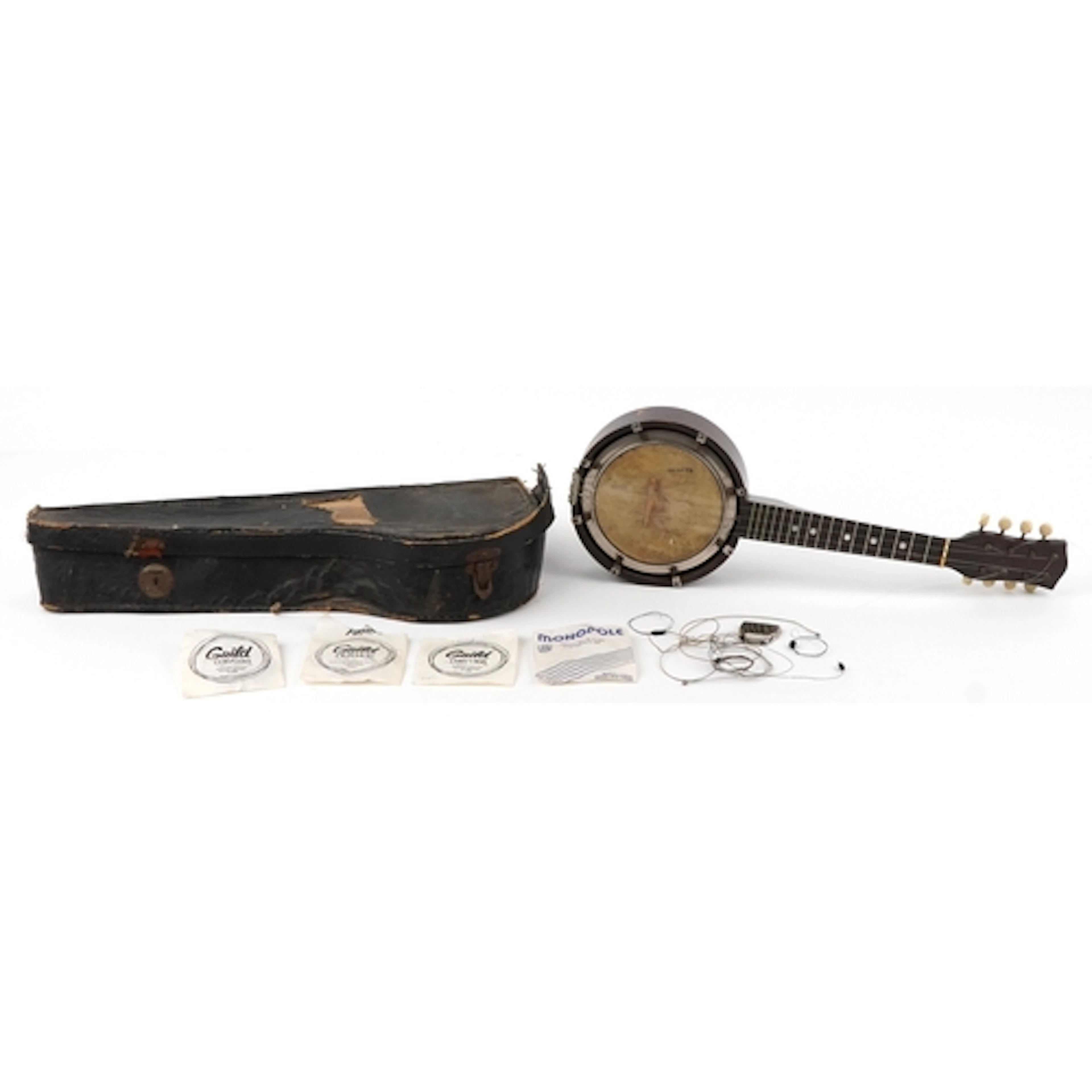 Vintage Wallio Stro zither mandolin with fitted case, 54cm i...