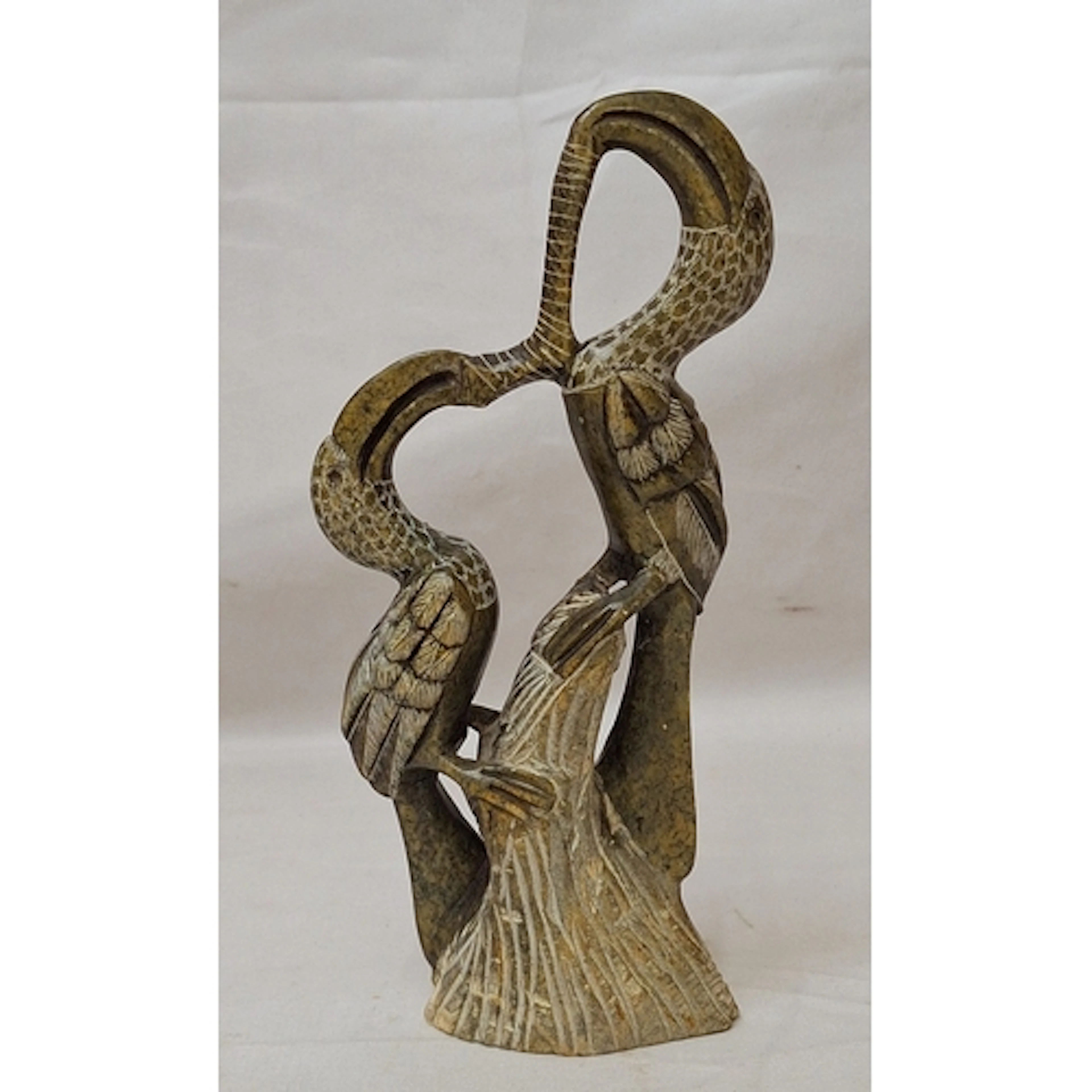 Hand Carved Shona Style Figurine 2 horn billed birds approx....