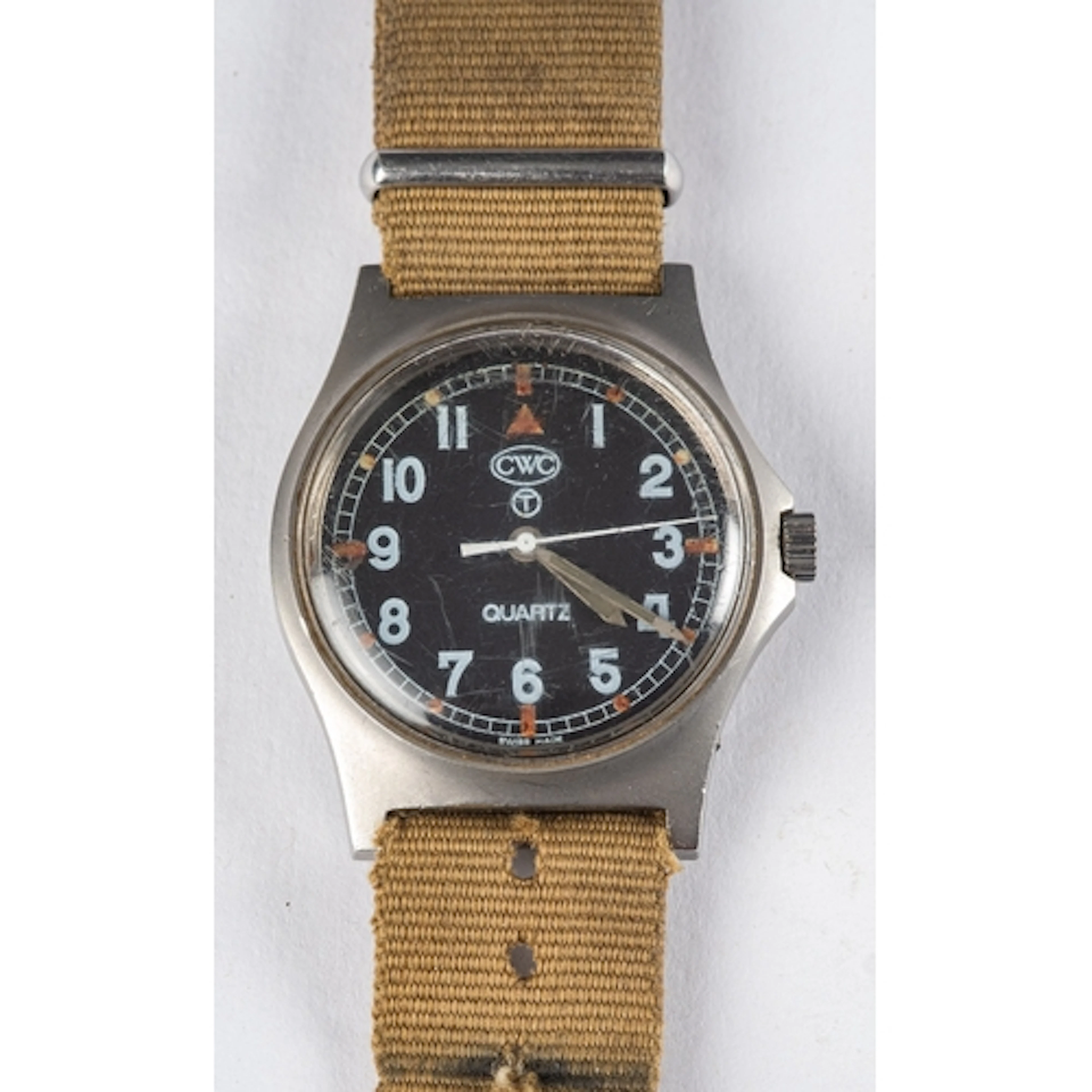 CWC a quartz military issue wristwatch the round black dial ...