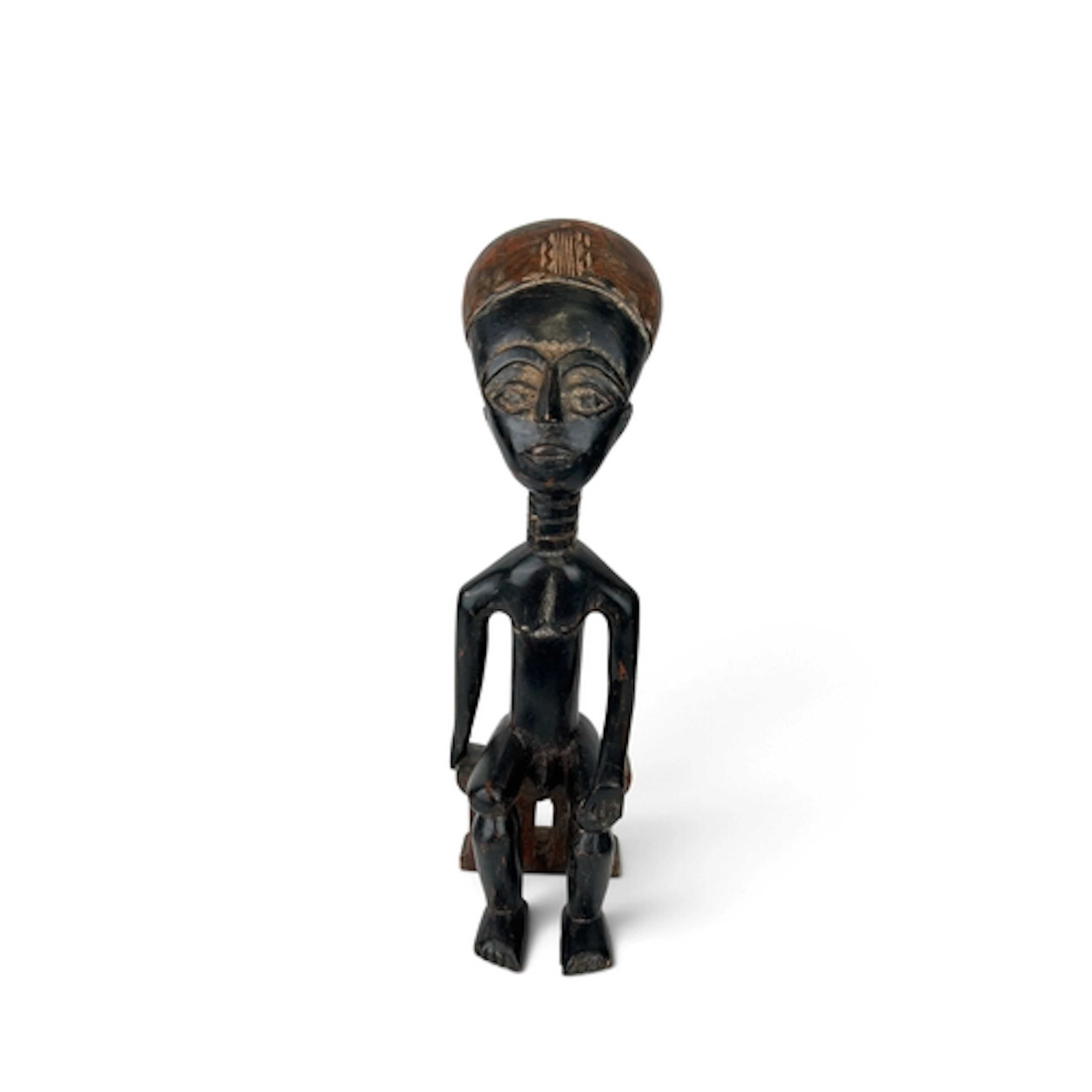 AN AFRICAN TRIBAL CHIEF FIGURE, GHANA 20th century. 45 cm He...