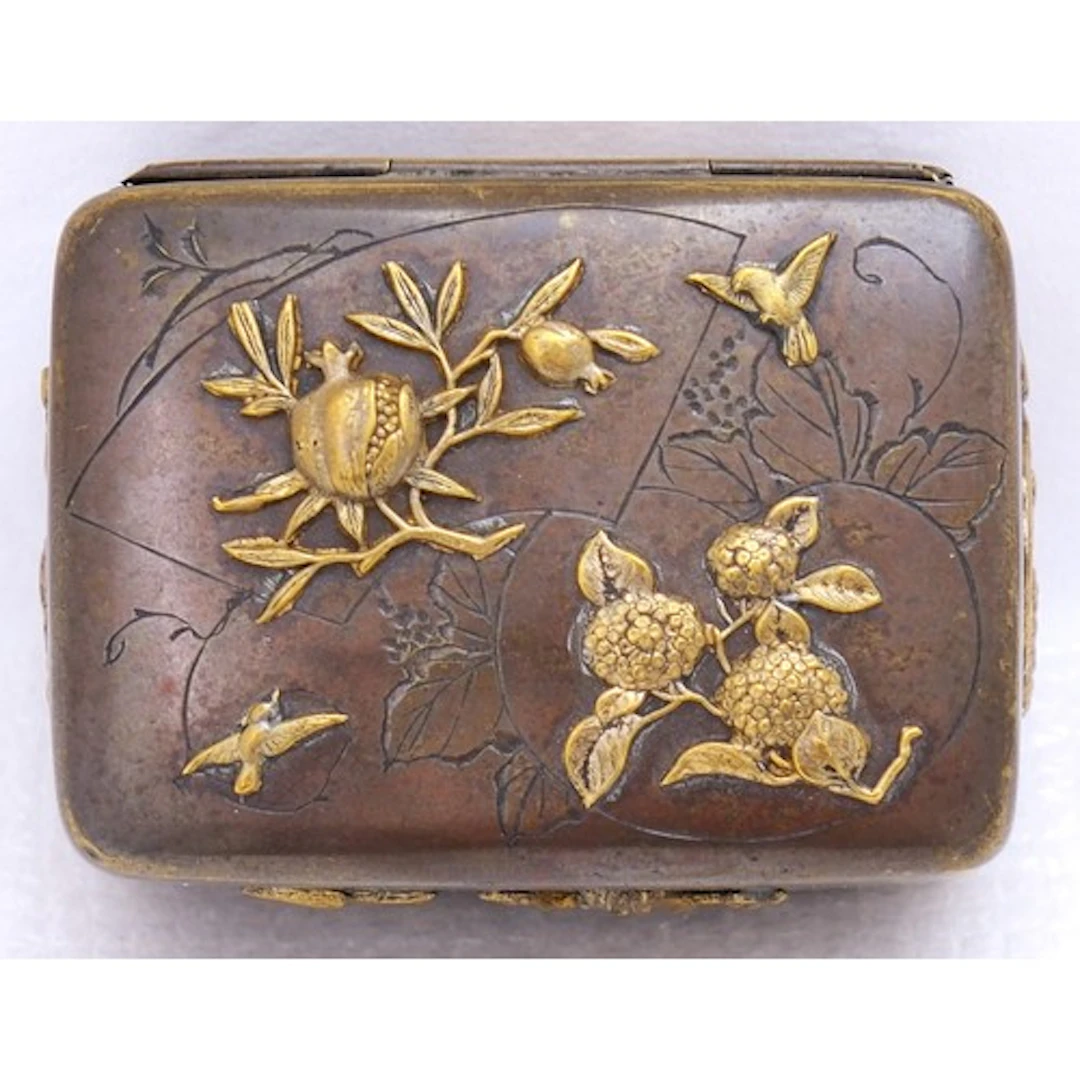 A JAPANESE MIXED METAL BOX AND COVER LATE MEIJI PERIOD the ...