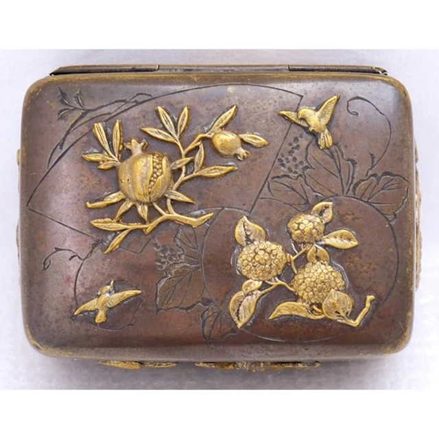 A JAPANESE MIXED METAL BOX AND COVER LATE MEIJI PERIOD the ...