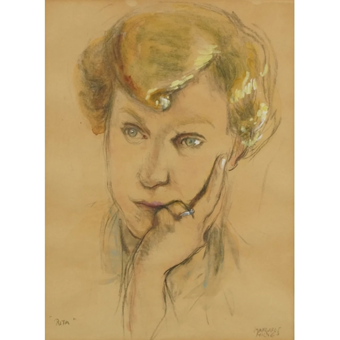 Margeret Milnes - Head and shoulders portrait of a young fem...