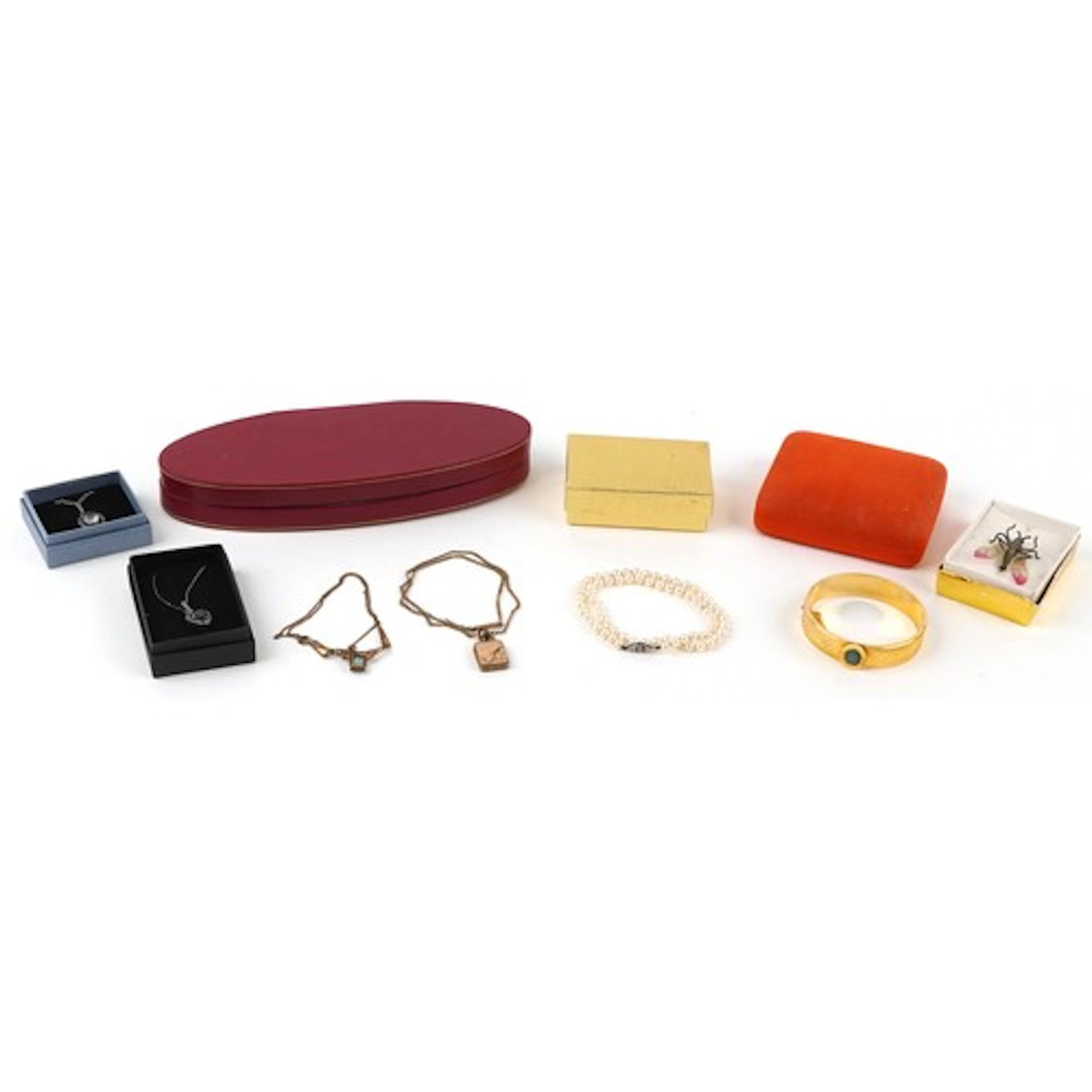 Antique and later jewellery including 22ct hard gold clad Au...