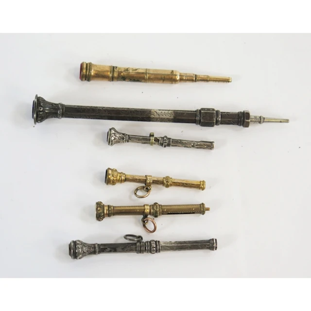 A collection of six assorted propelling pencils of various s...