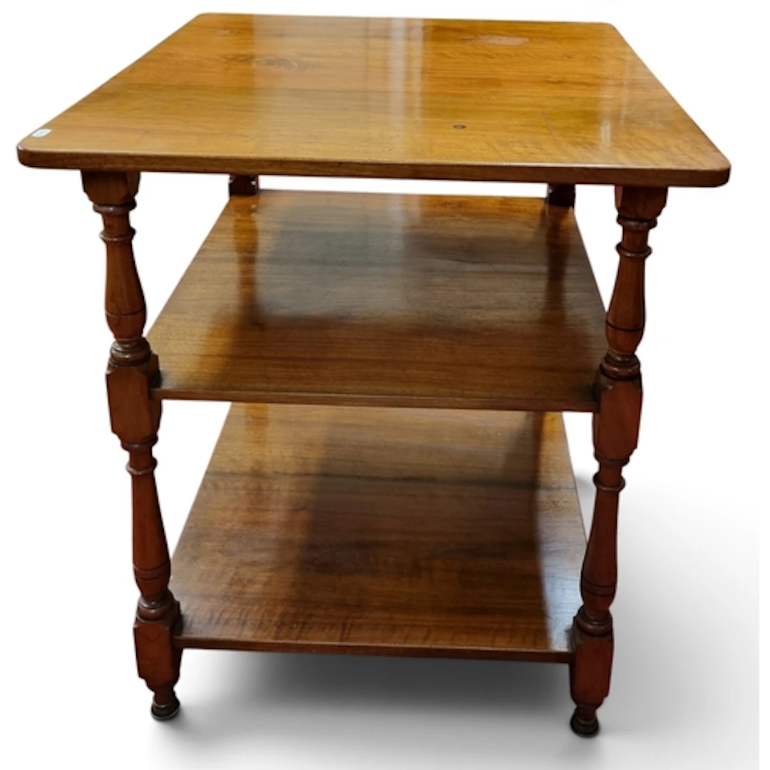 A 19th Century Mahogany Dumbwaiter on turned supports. W 78 ...