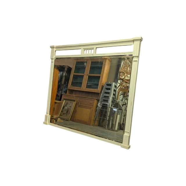A large late 19th century Victorian white painted hanging mi...