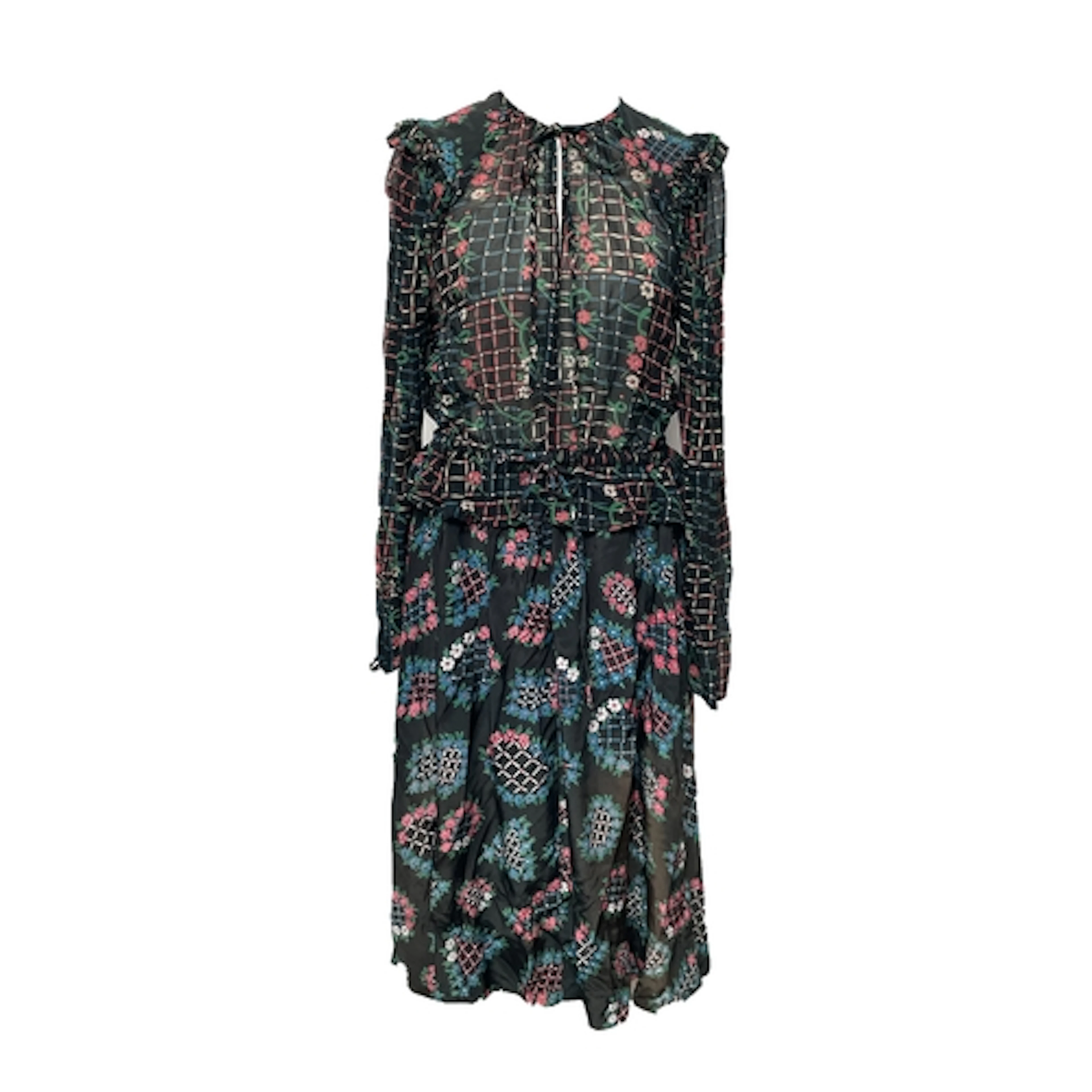 An Ossie Clark for Radley floral and ribbon print long sleev...