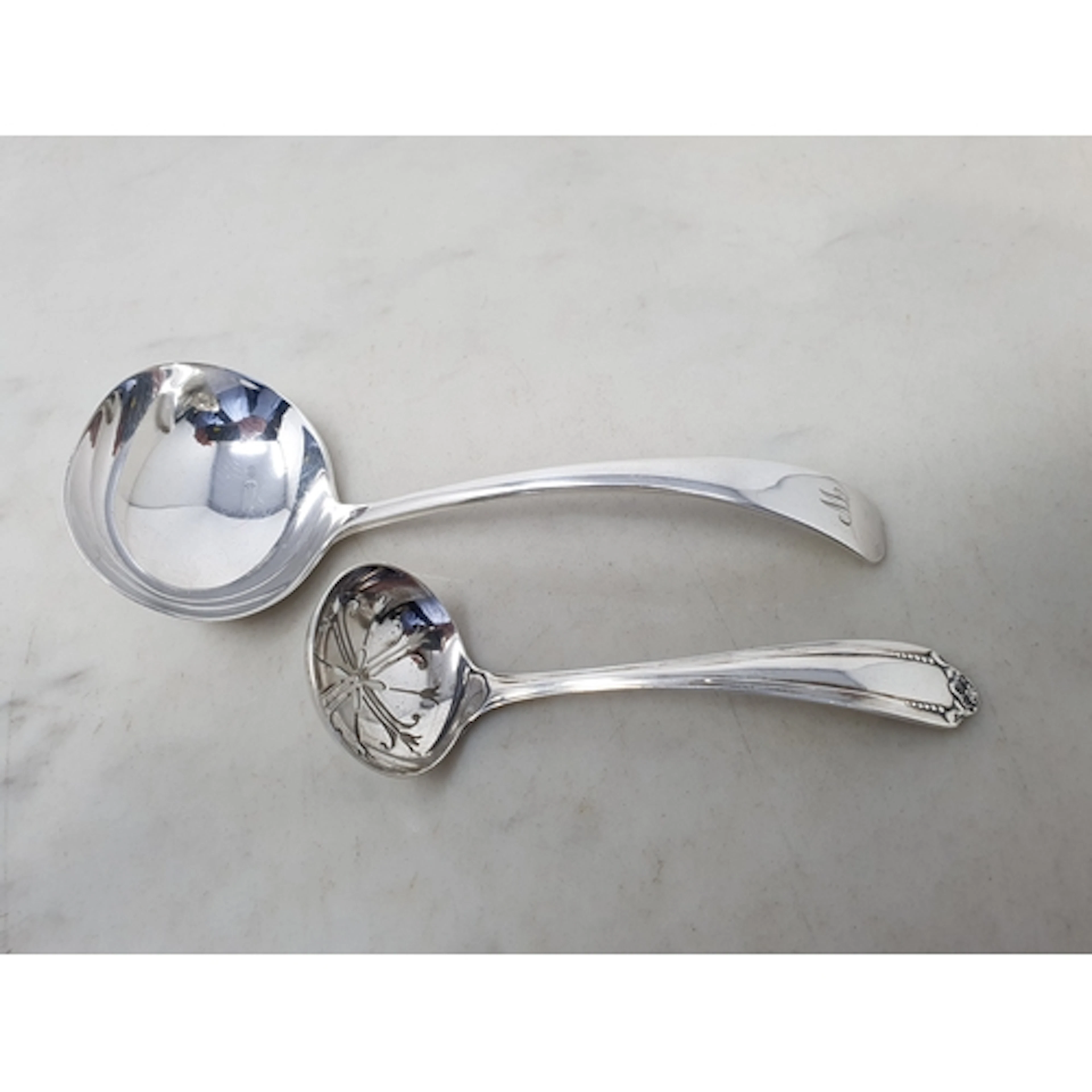 A George VI silver Sauce Ladle engraved initial W, London 19...