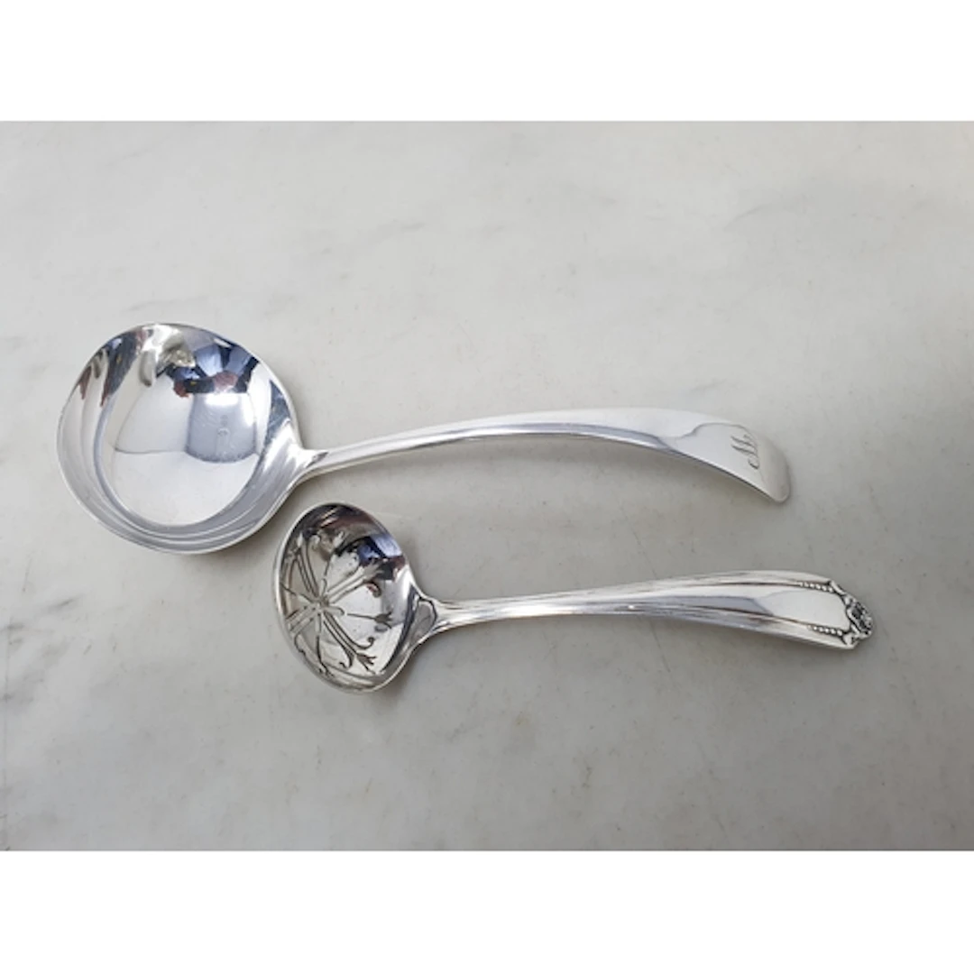 A George VI silver Sauce Ladle engraved initial W, London 19...