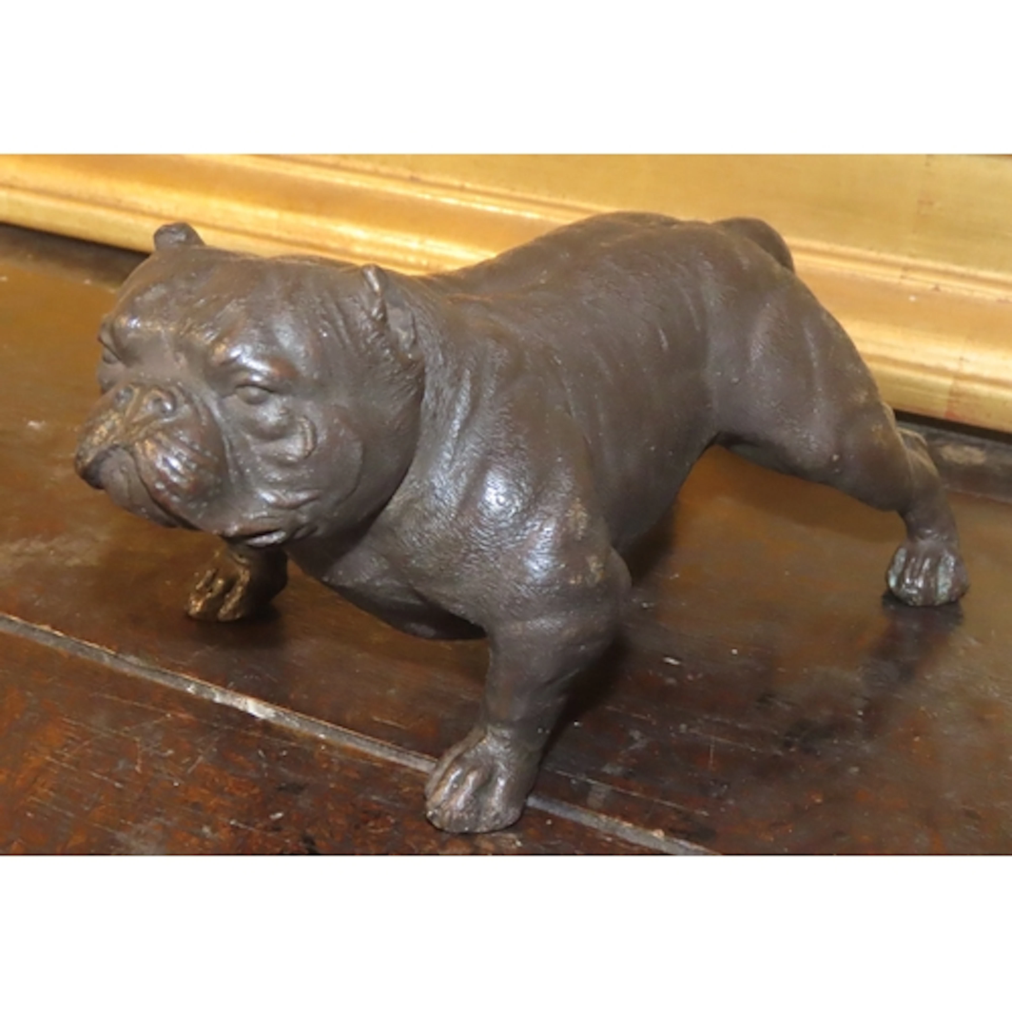 Bronze Sculpture of Bulldog Approximately 5 Inches Wide Fine...