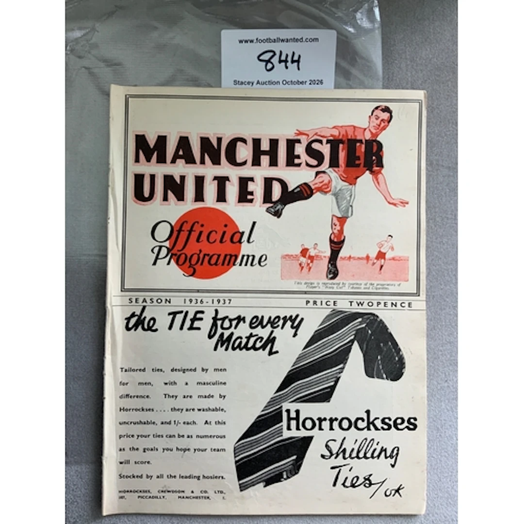 1936 - 1937 Manchester United v Sheffield Wednesday Football...