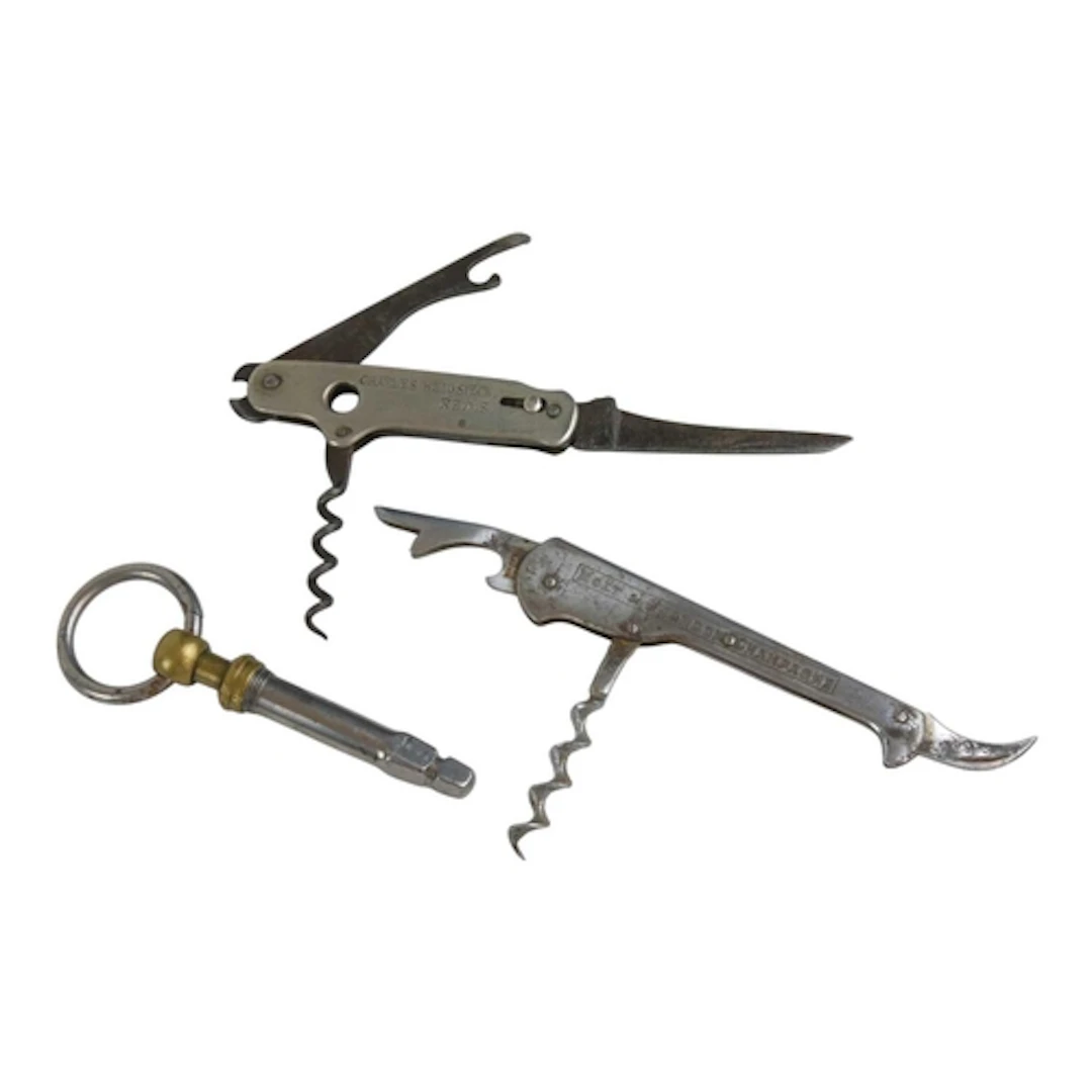 Advertising corkscrews. One double-sided example etched 'Cou...