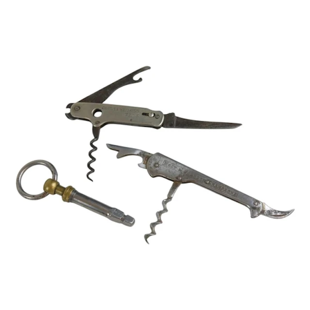 Advertising corkscrews. One double-sided example etched 'Cou...