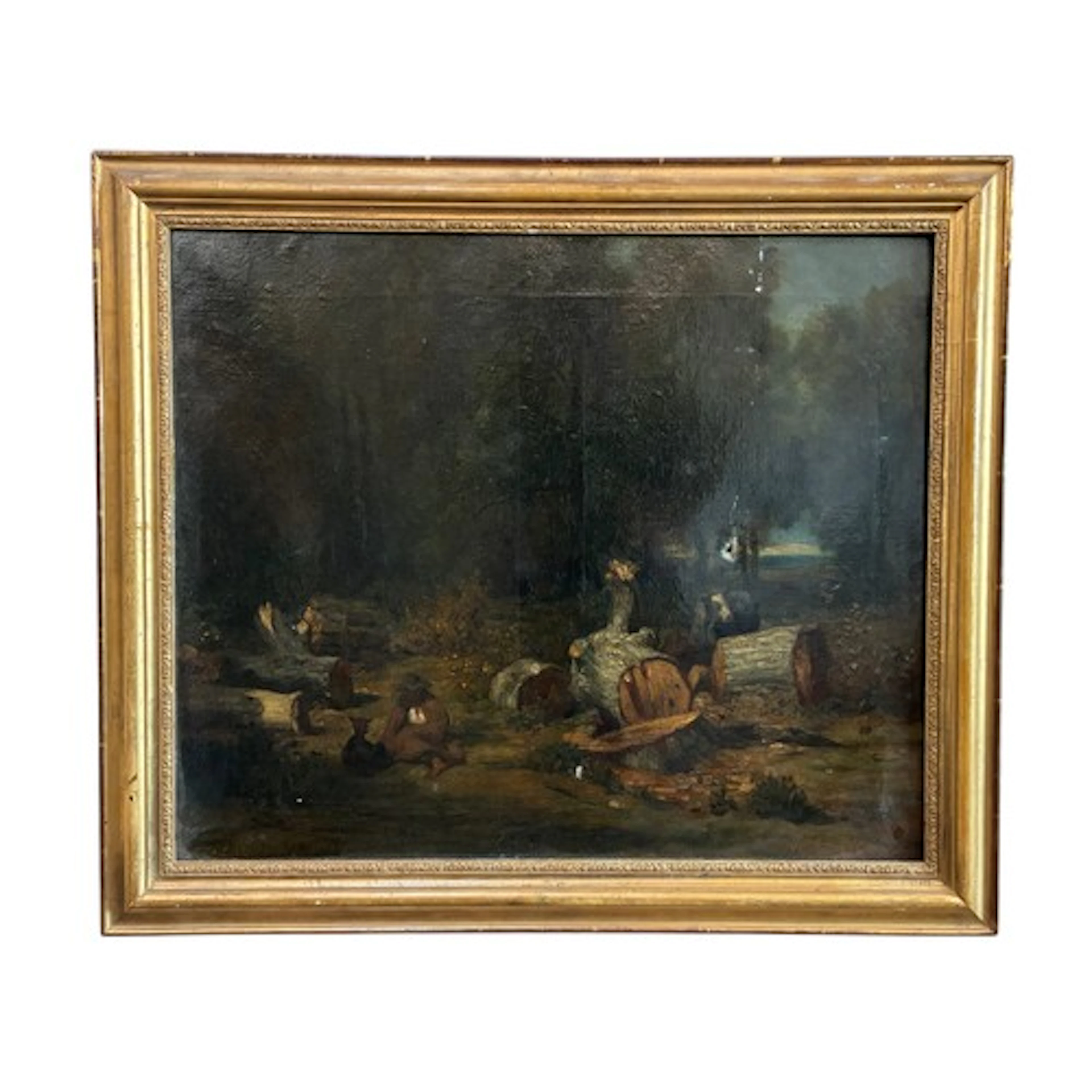 Jules Dupré (Barbizon School, 1811-1889) - Figure and cattle...