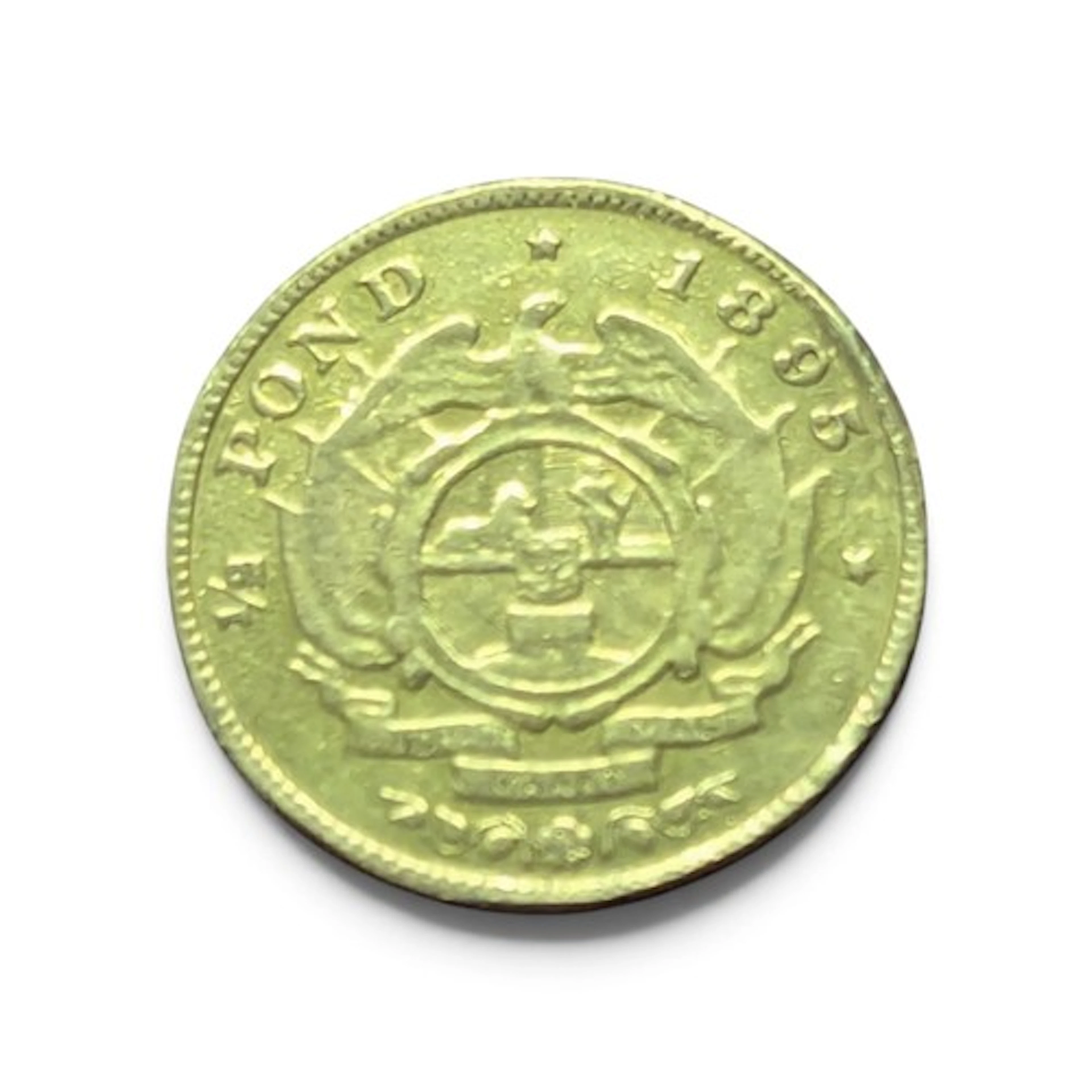 A South African 1/2 pond gold coin, 1895, 3.8g