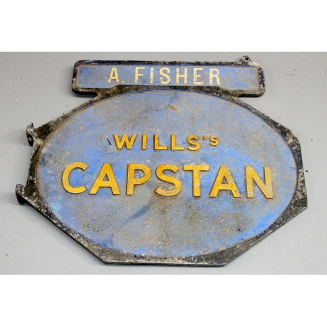 Vintage cast aluminium advertising sign: Will's Capstan Ciga...