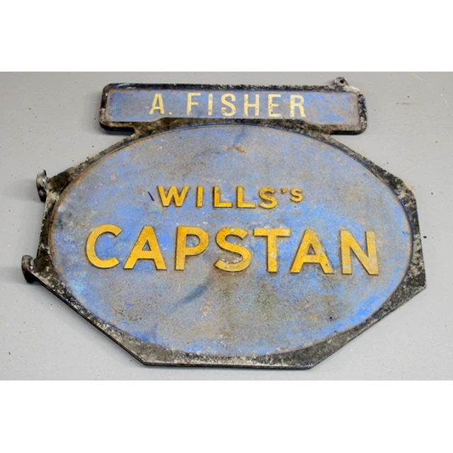 Vintage cast aluminium advertising sign: Will's Capstan Ciga...