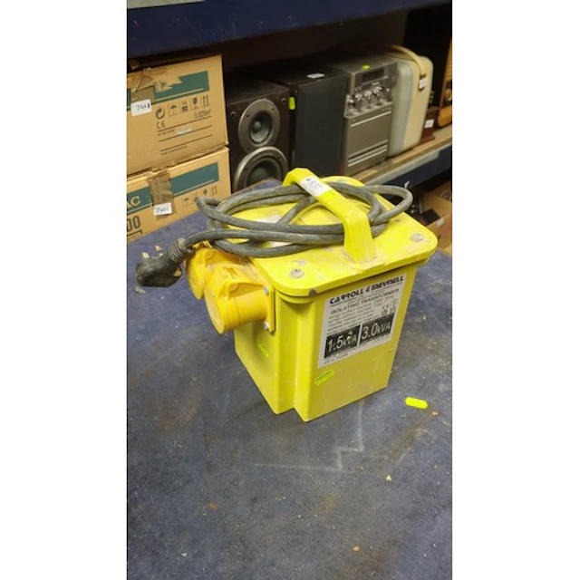 Carroll & Meynell portable isolating transformer in a yellow...