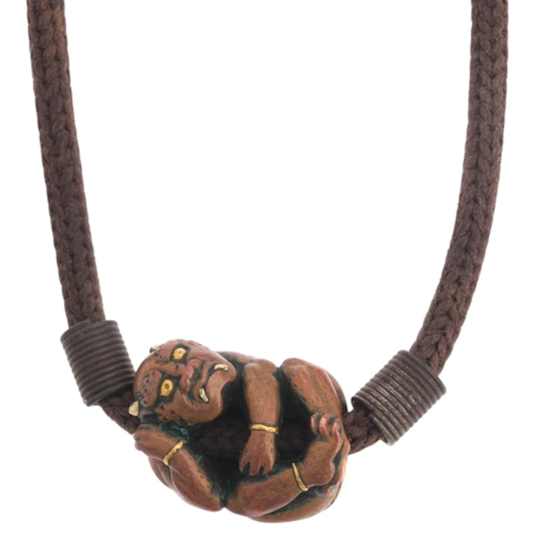 A Japanese Meiji Period cast-bronze and mixed metal ojime be...