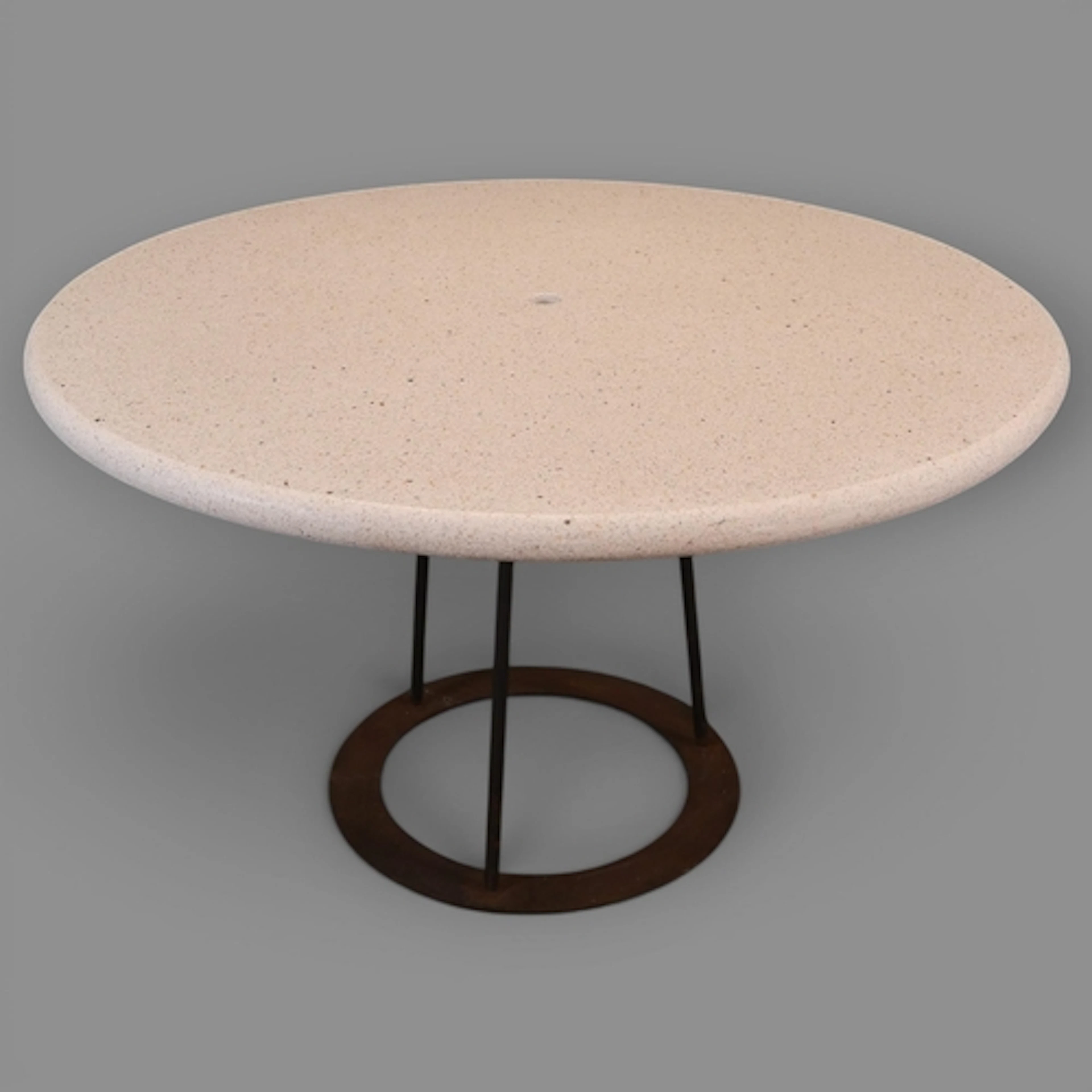 A Spanish reconstituted marble circular table top, pierced i...