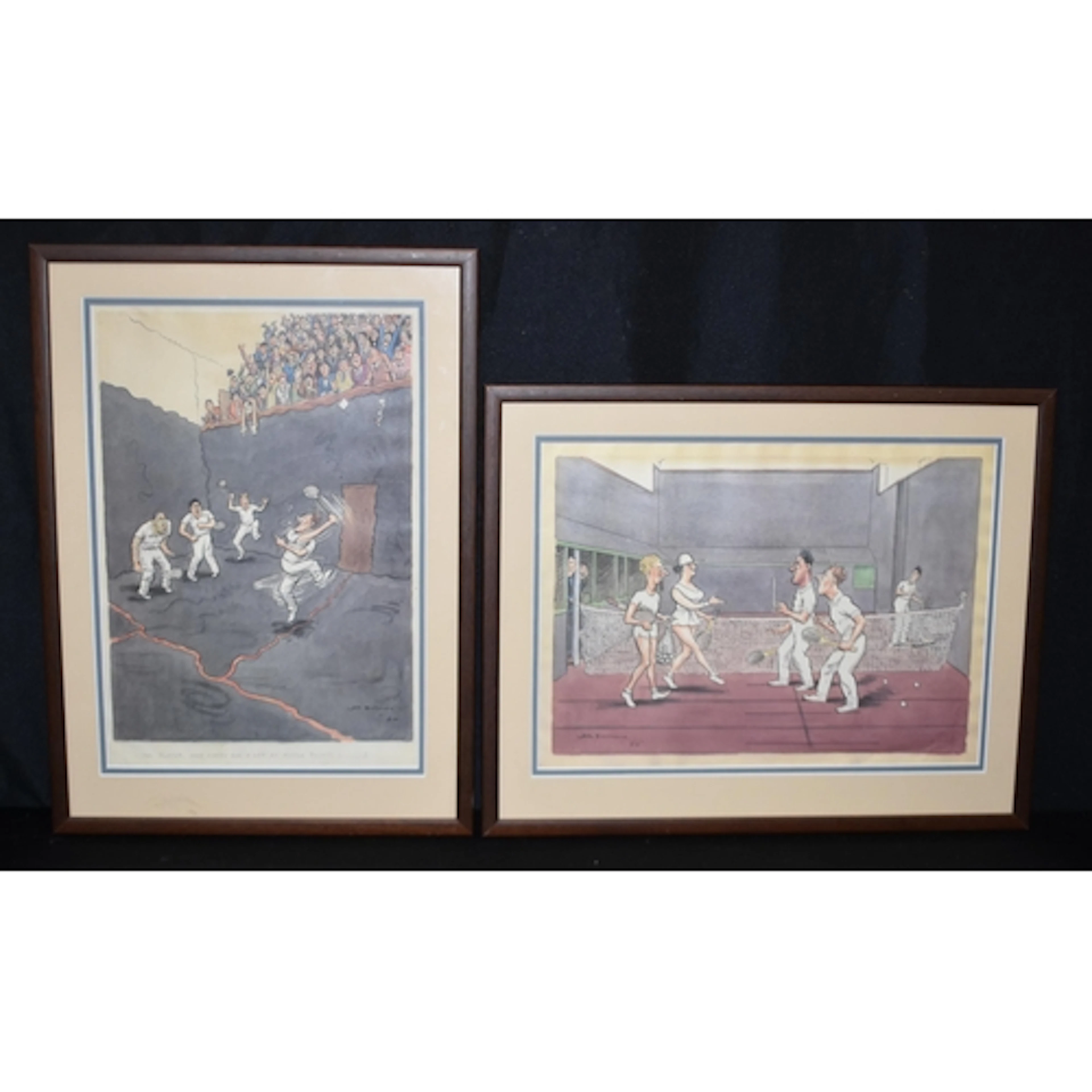 H.M.Bateman (1887-1970) Two framed print cartoon images of t...