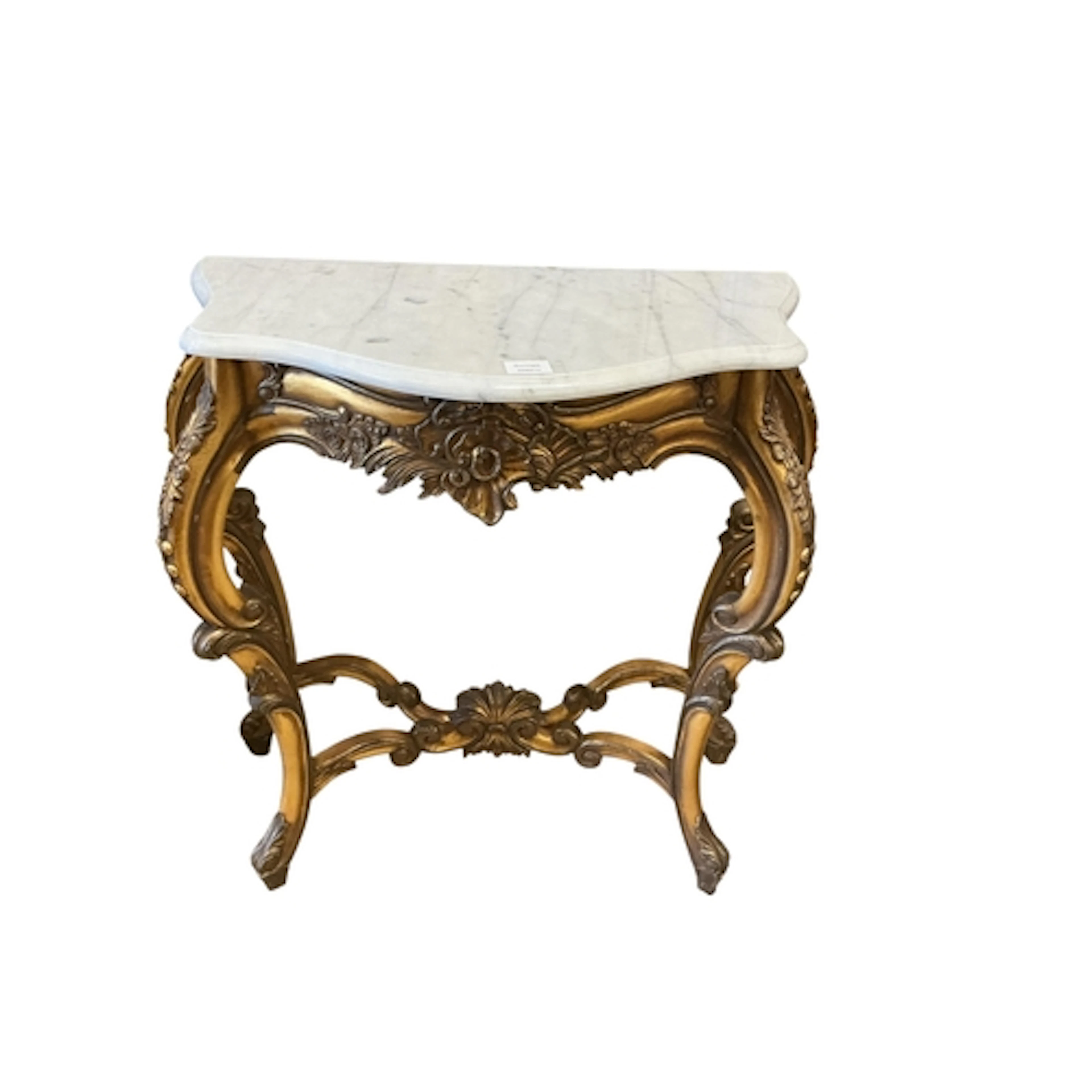 A French Bedroom Company marble topped console table, width ...