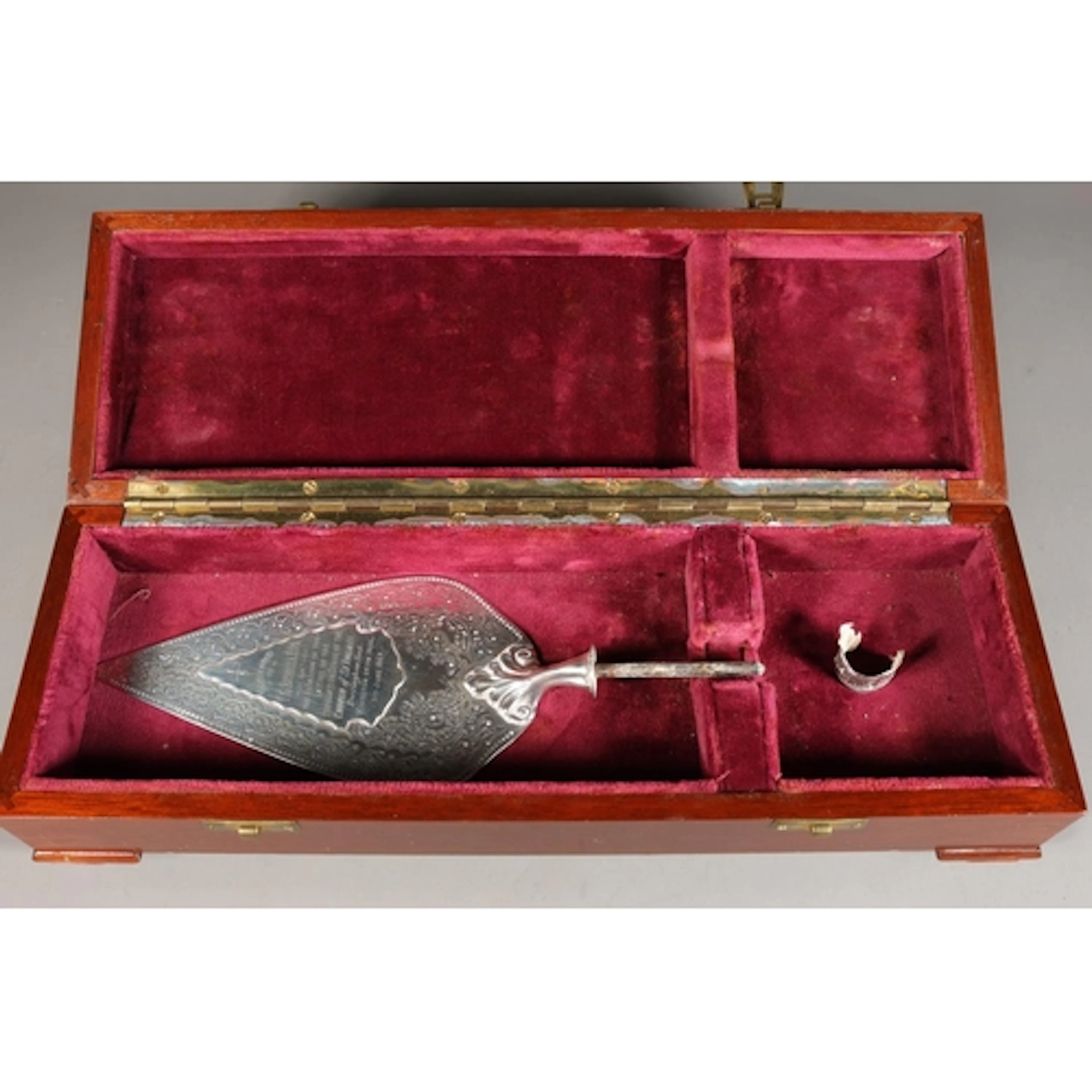 Victorian silver presentation trowel by Atkin Brothers, Shef...