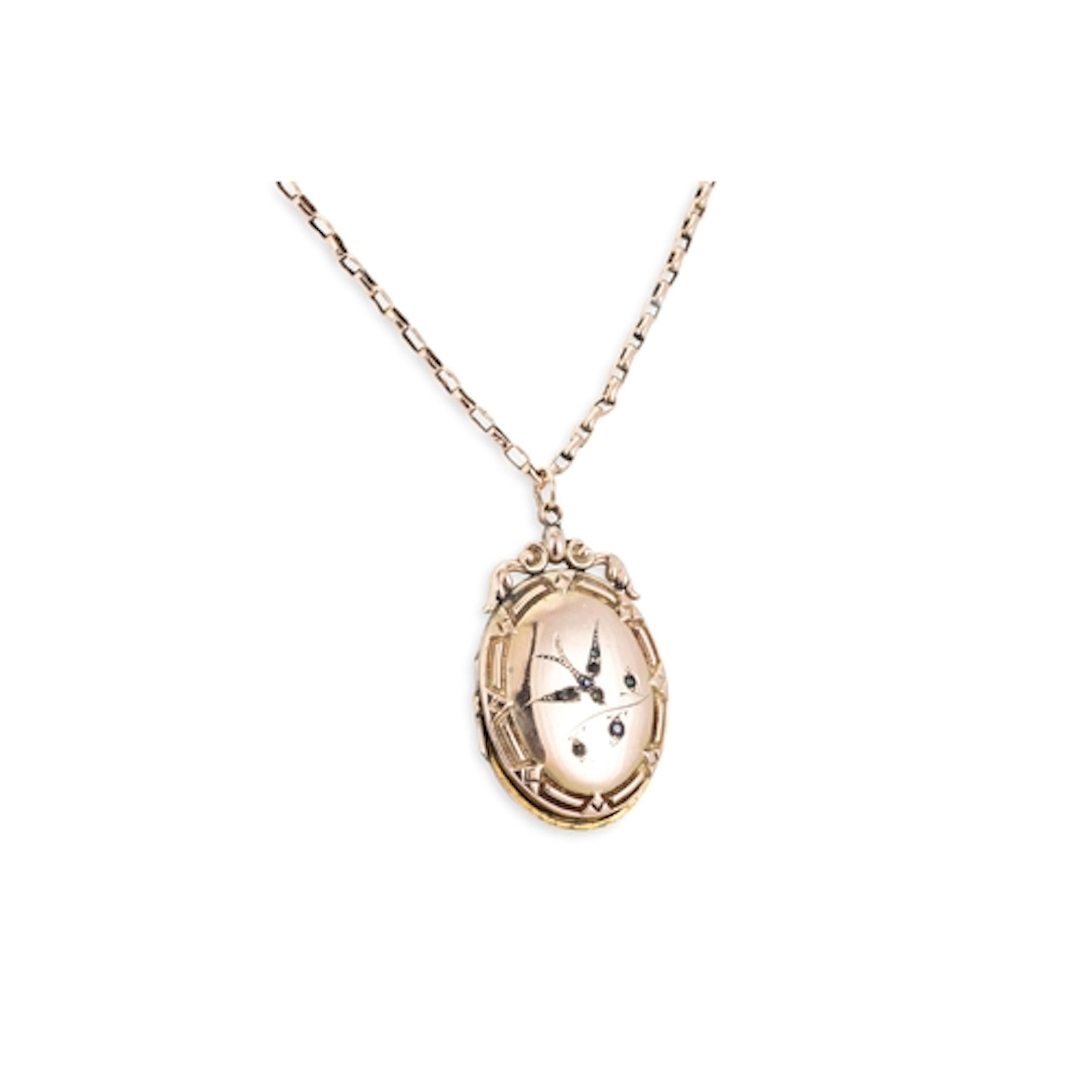 A VINTAGE 9CT GOLD CHAIN, 10.29 g, together with an antique ...