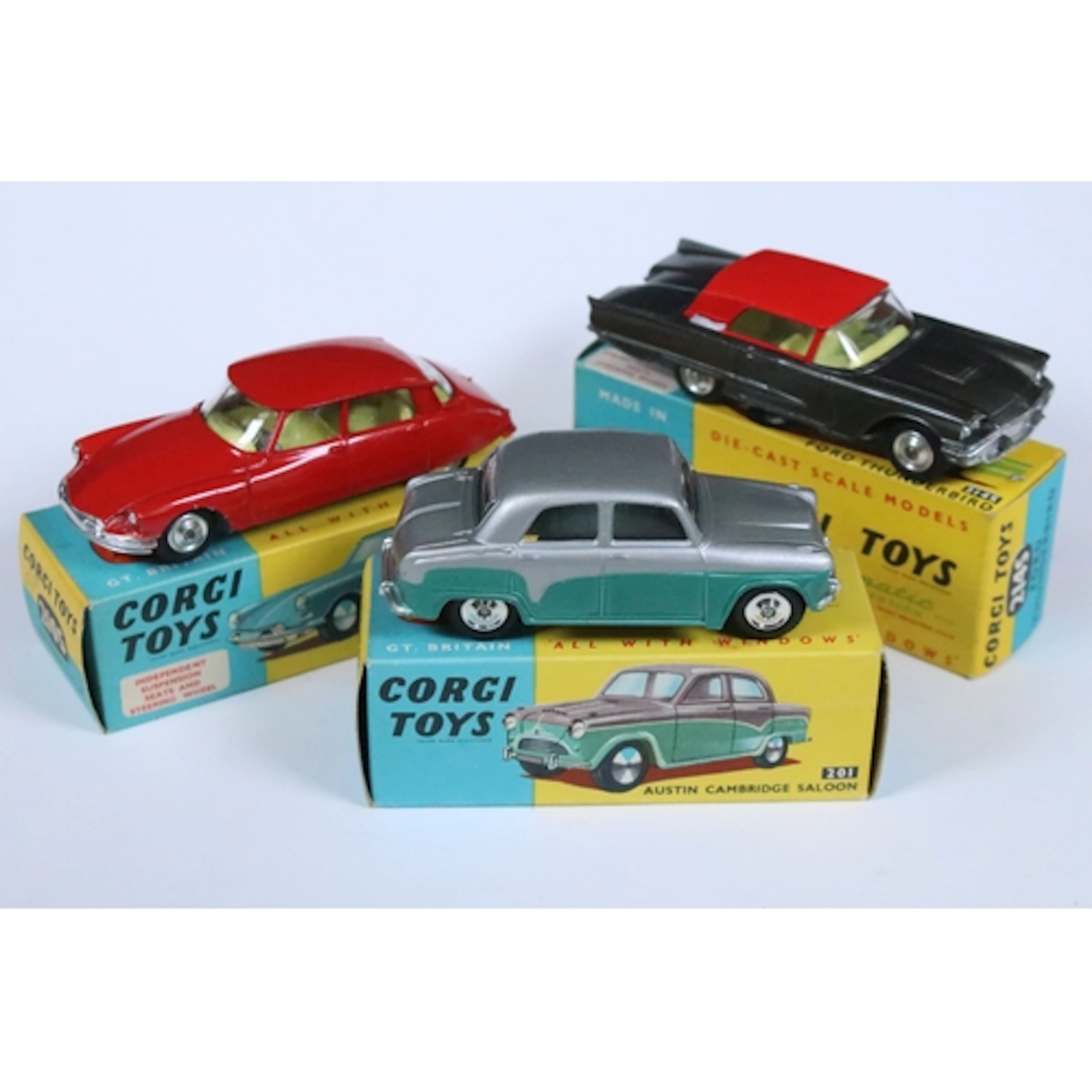 Three boxed Corgi diecast models to include 201 Austin Cambr...