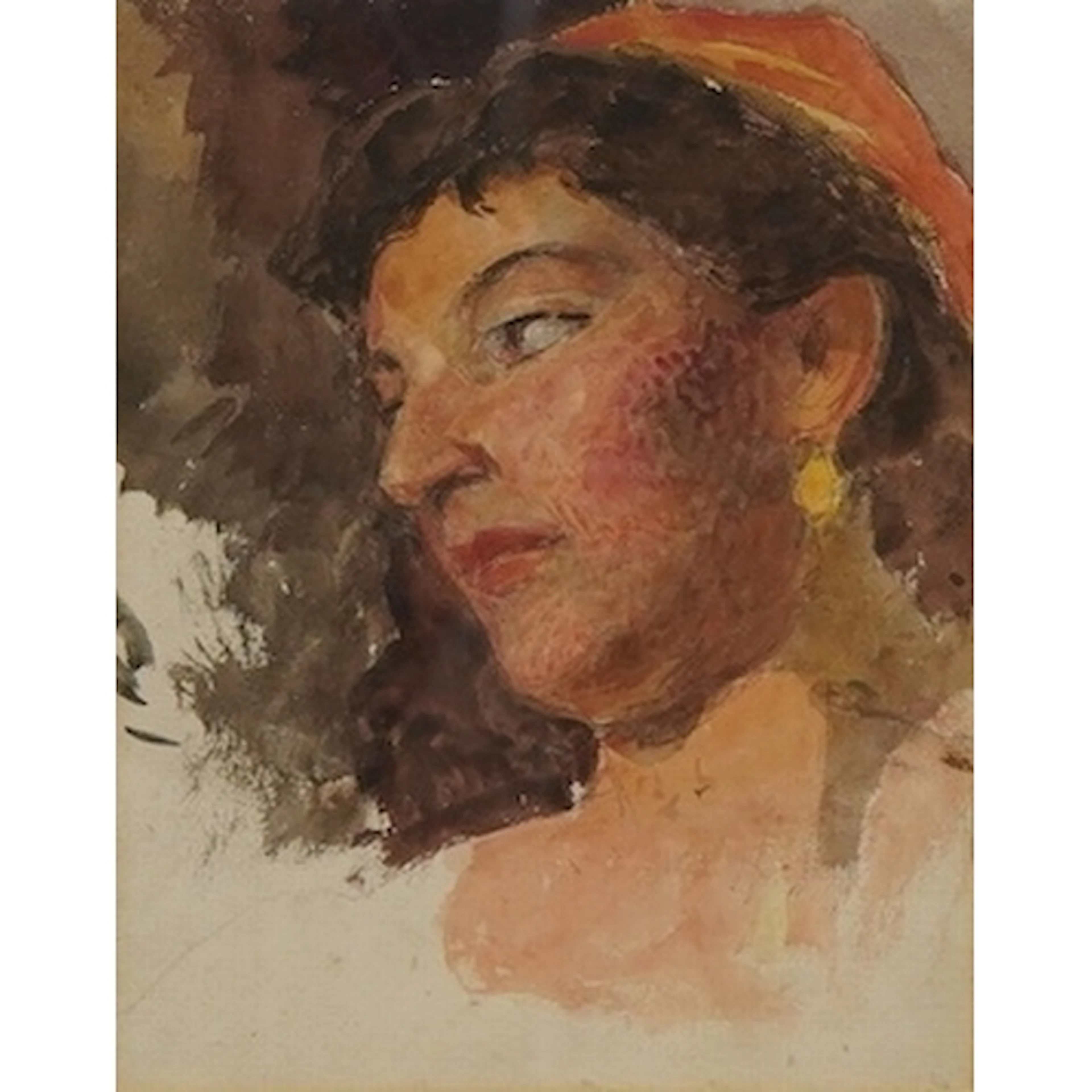Attributed to John Absolon, figural head study, unsigned, in...