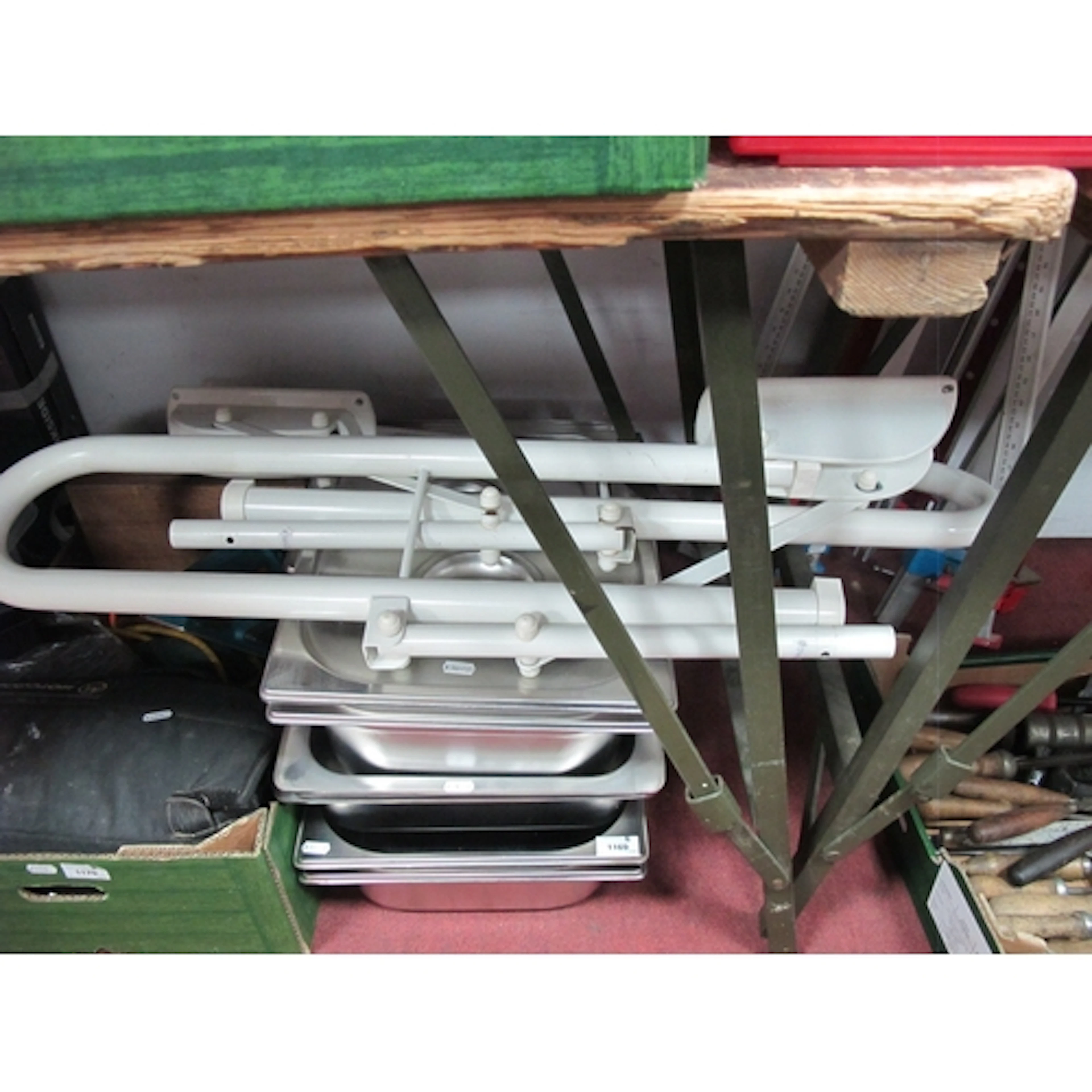 Metalware, including a pair of white powder-coated tubular s...