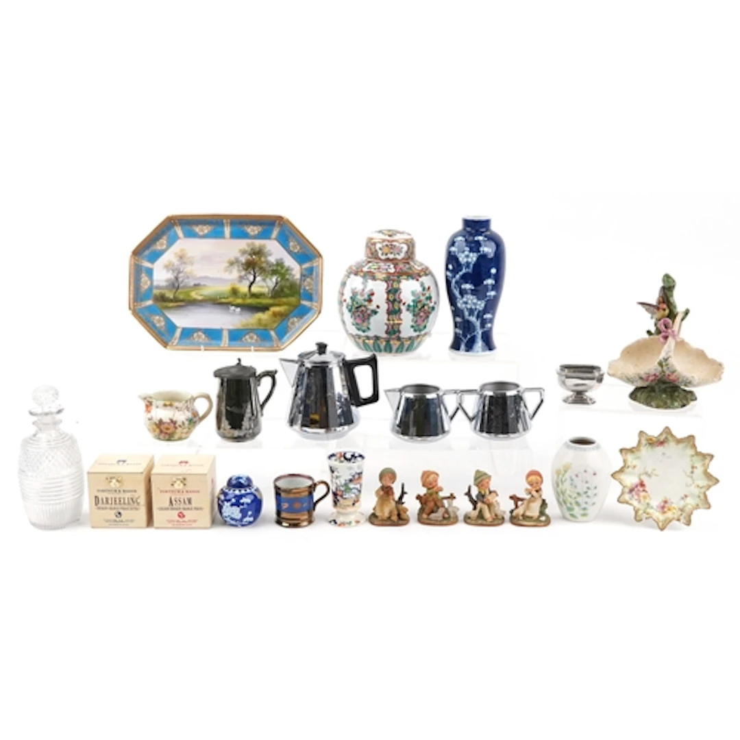 Antique and later china and glassware including Hummel figur...
