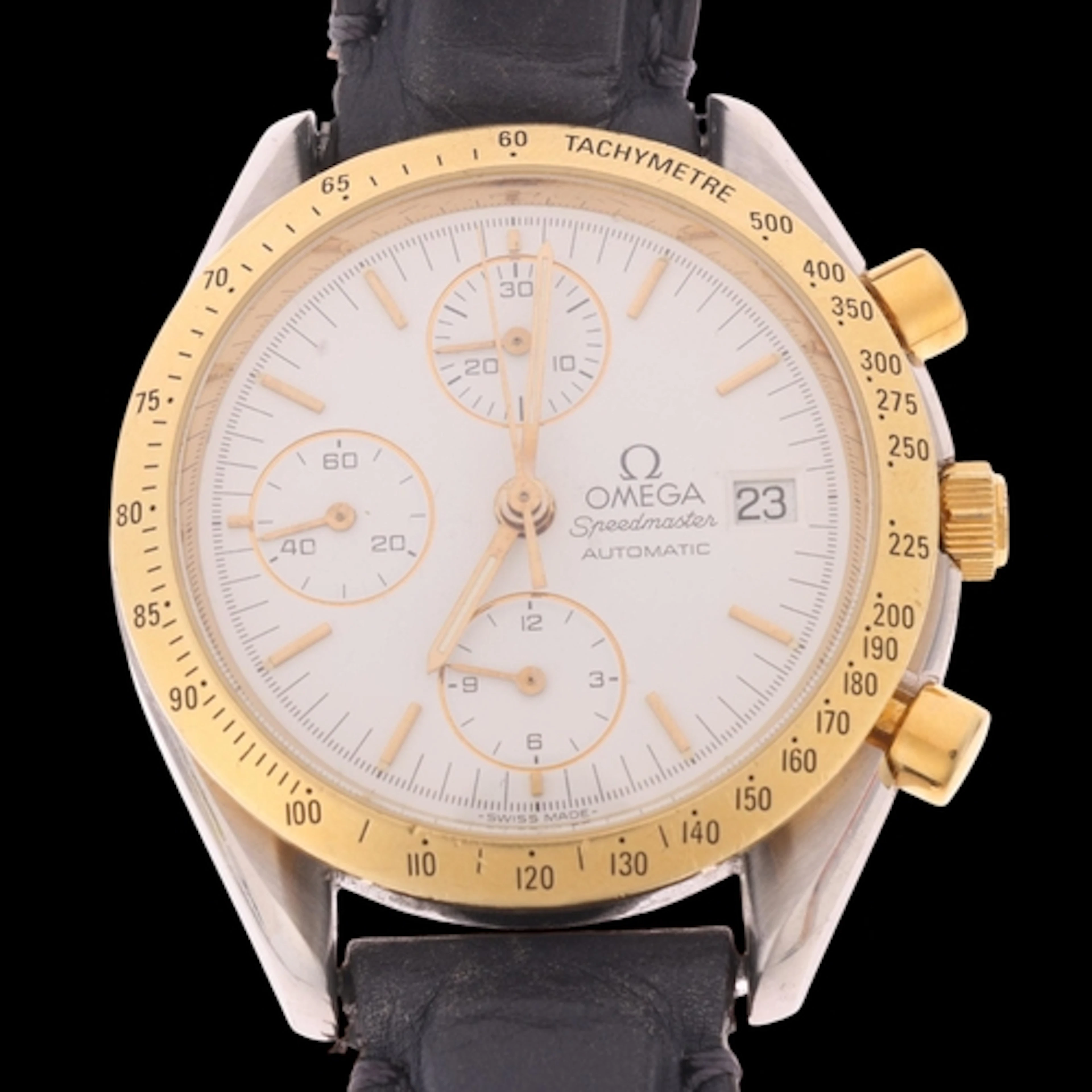 OMEGA - a Vintage bi-metal Speedmaster Date automatic chrono...