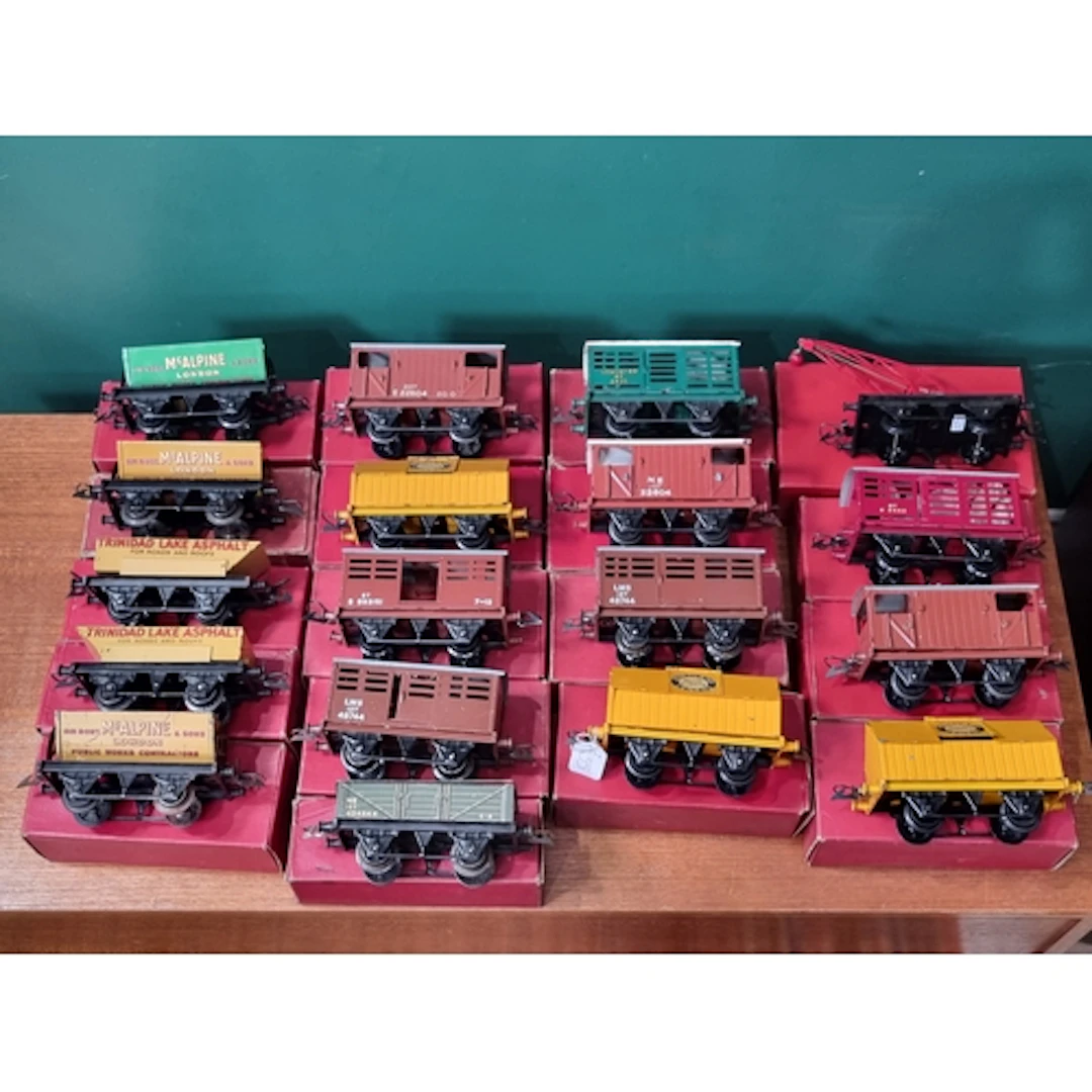 18x boxed Hornby 0 gauge No.1 Wagons including pre-nationali...