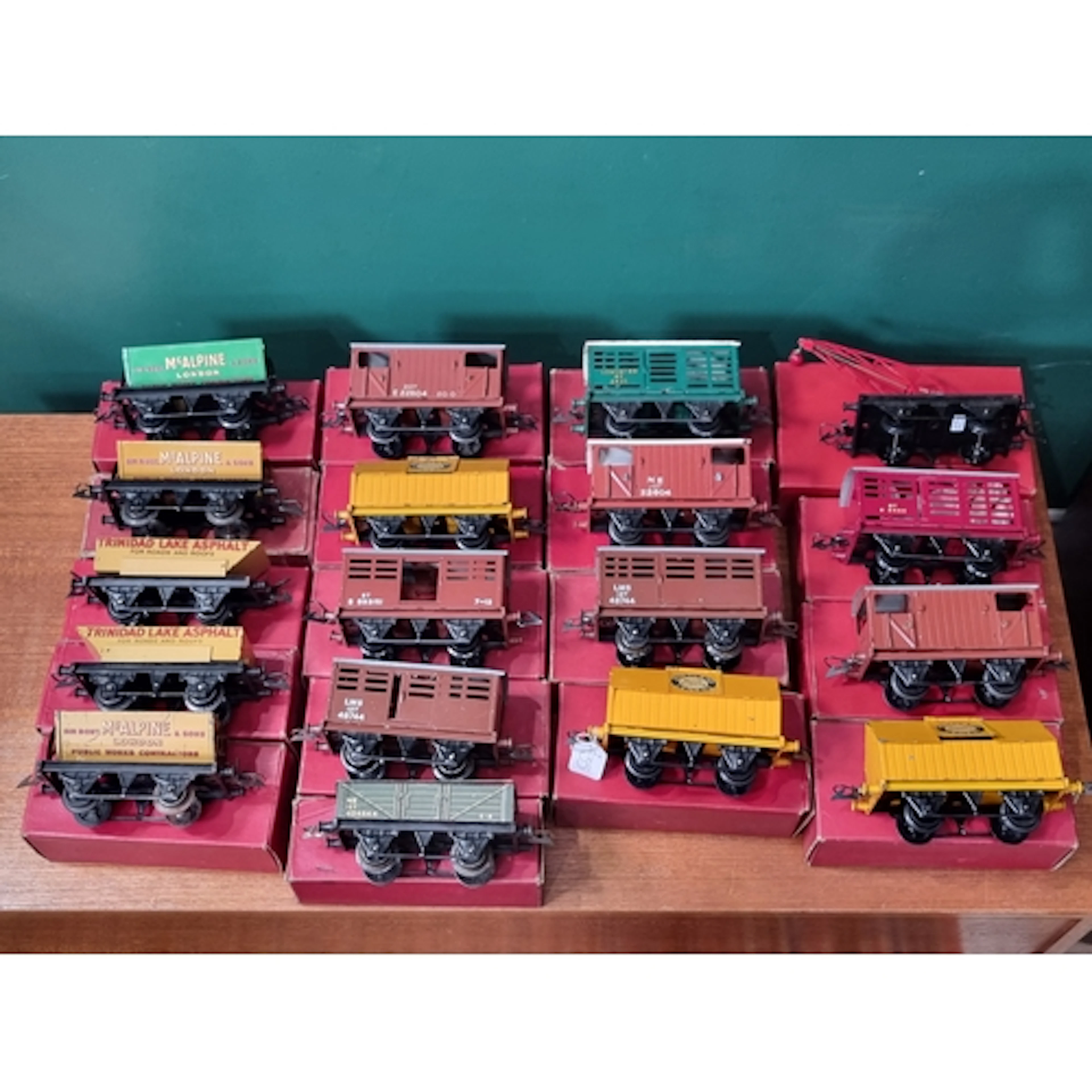 18x boxed Hornby 0 gauge No.1 Wagons including pre-nationali...