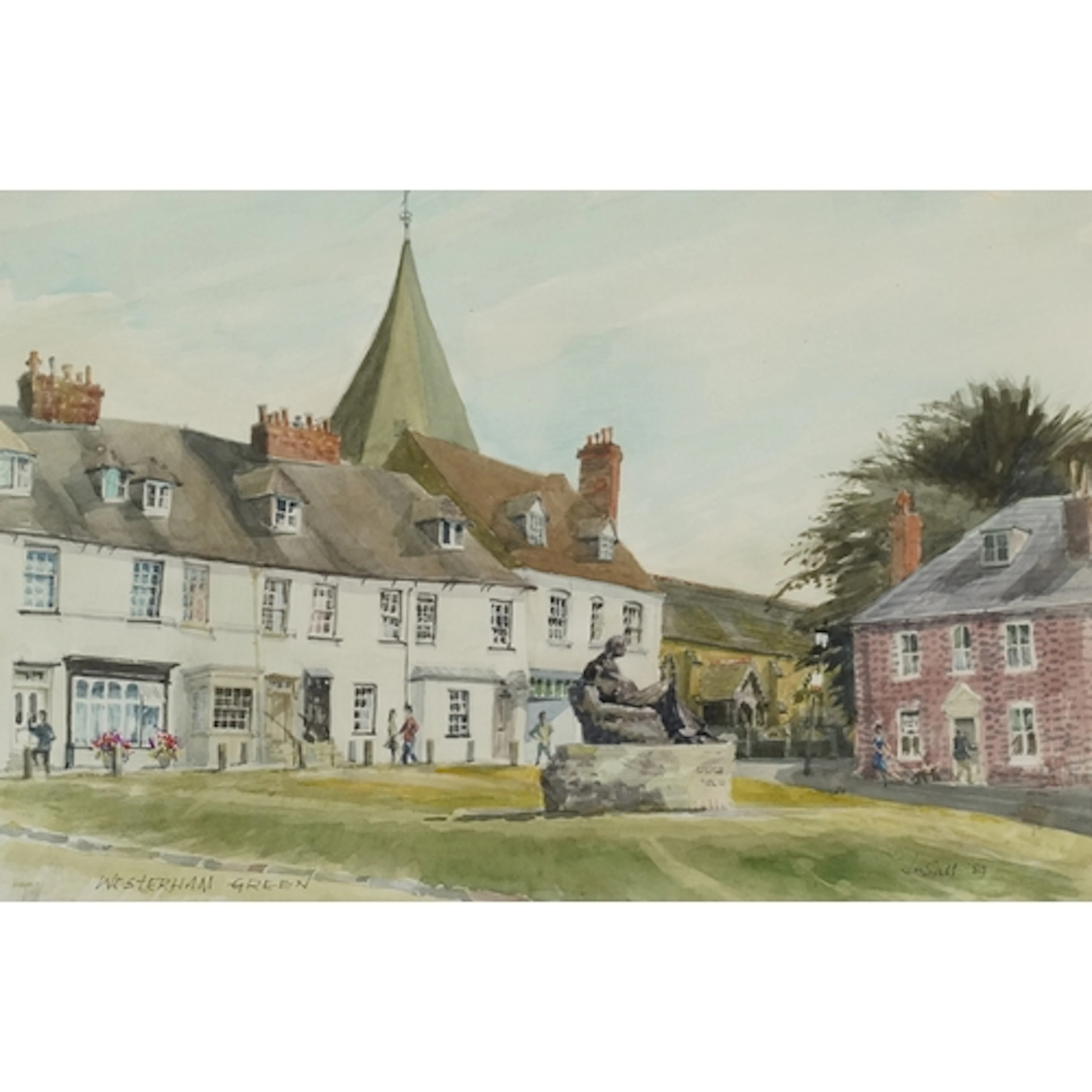 Insall - Westerham Green, 20th century British school waterc...